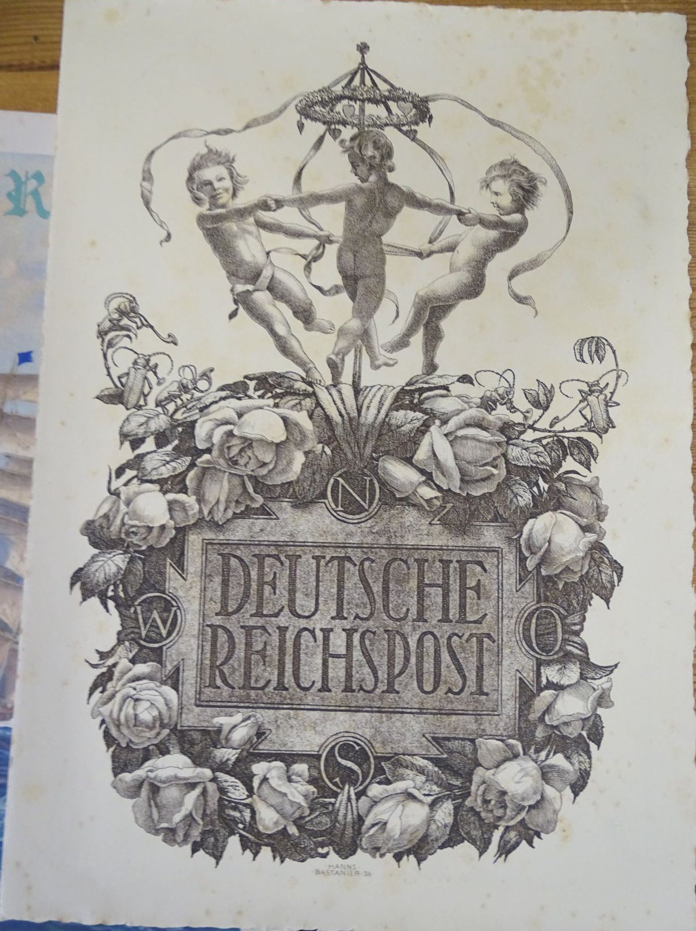 5x Schmuck-Telegramme der "Deutschen Reichspost", alle gelaufen um 1938, 30x20 cm- - -22.61 % - Bild 4 aus 7