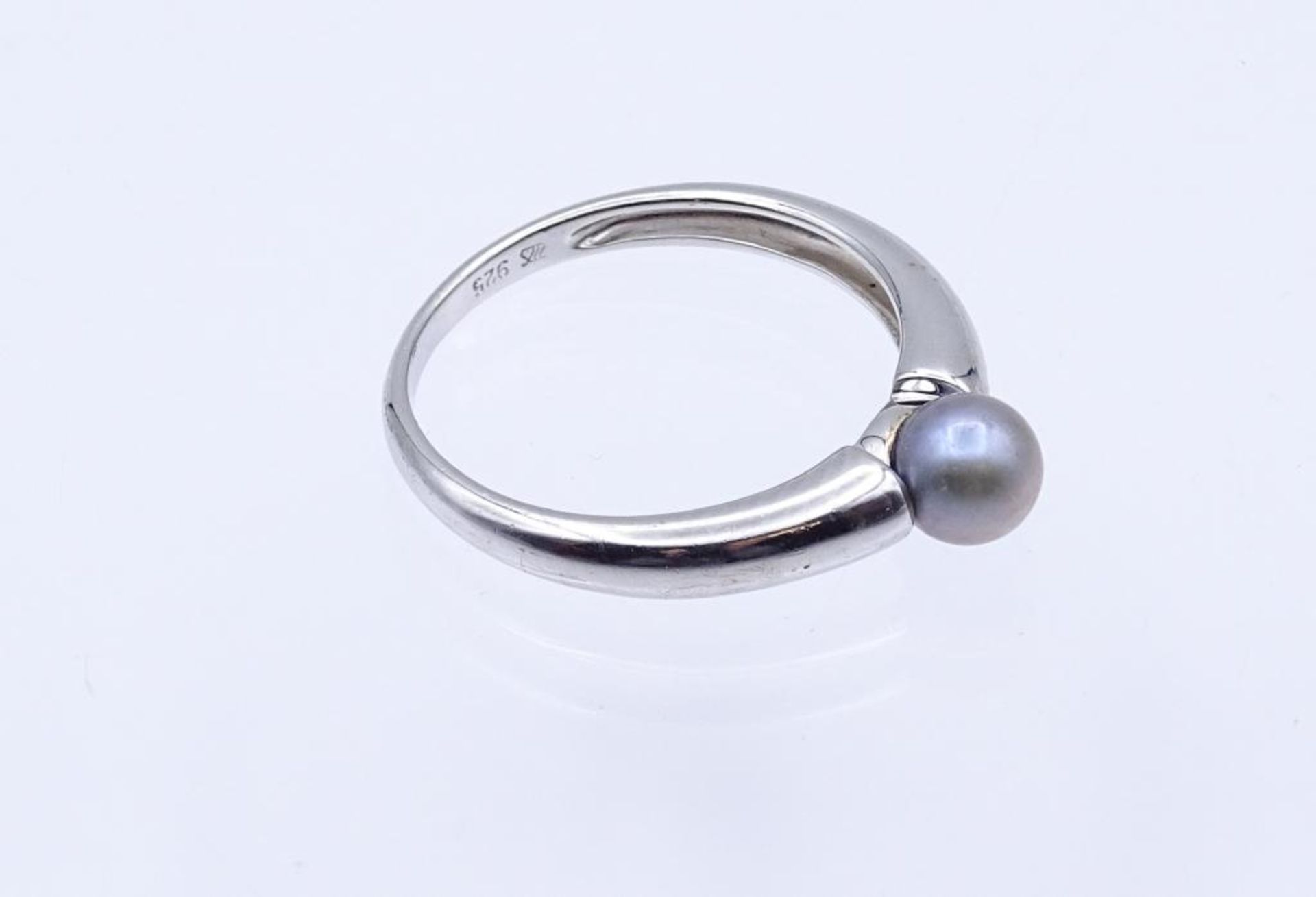 Sterling Silber Ring mit einer grau farbigen Perle, Silber 925/000, 2,6gr., RG 60- - -22.61 % - Bild 4 aus 5