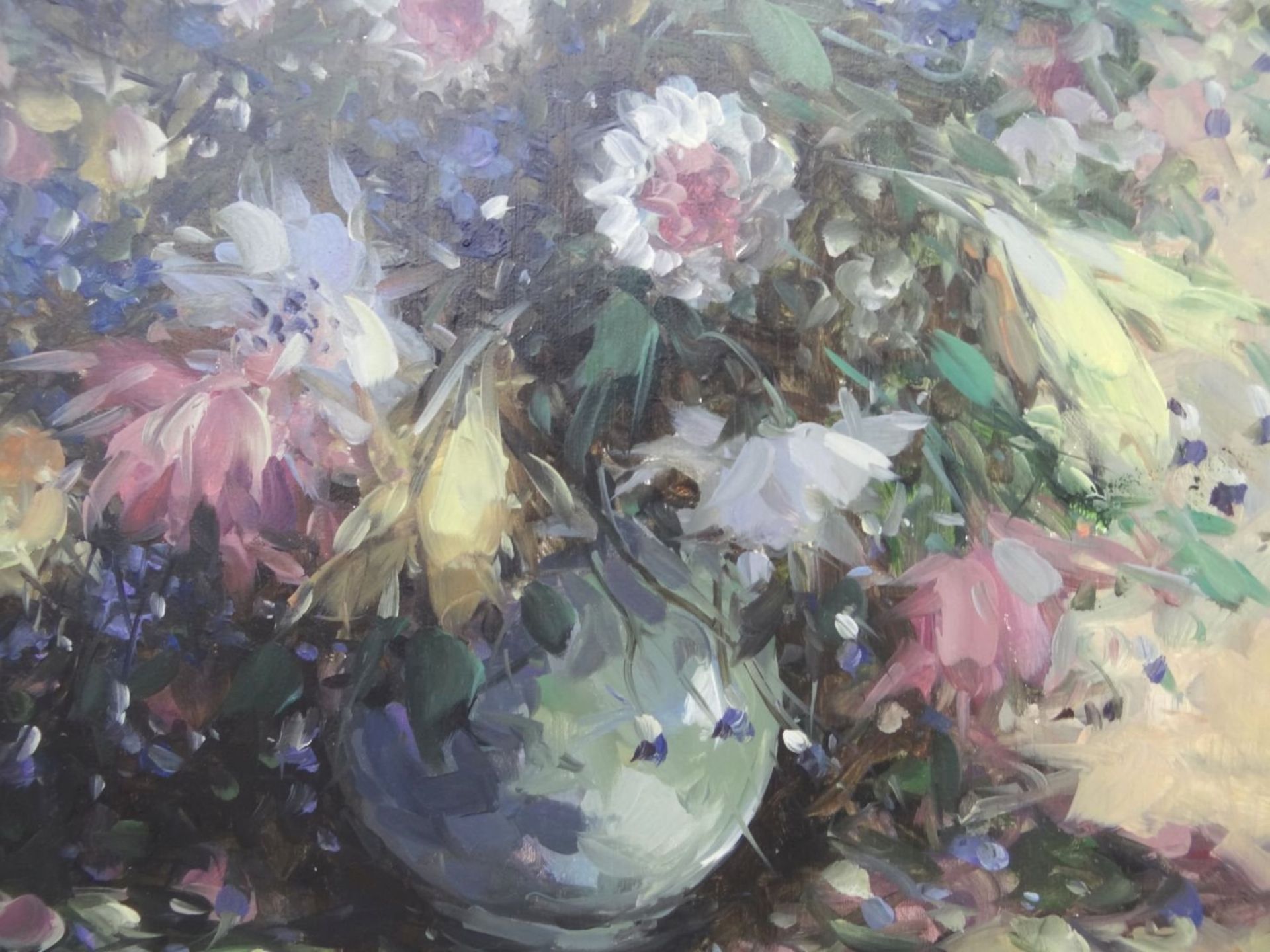 Theo VAN DER POEL (1951) "Blumen in Vase" Öl/Holz, gerahmt, RG 70x60 c- - -22.61 % buyer's premium - Bild 3 aus 5