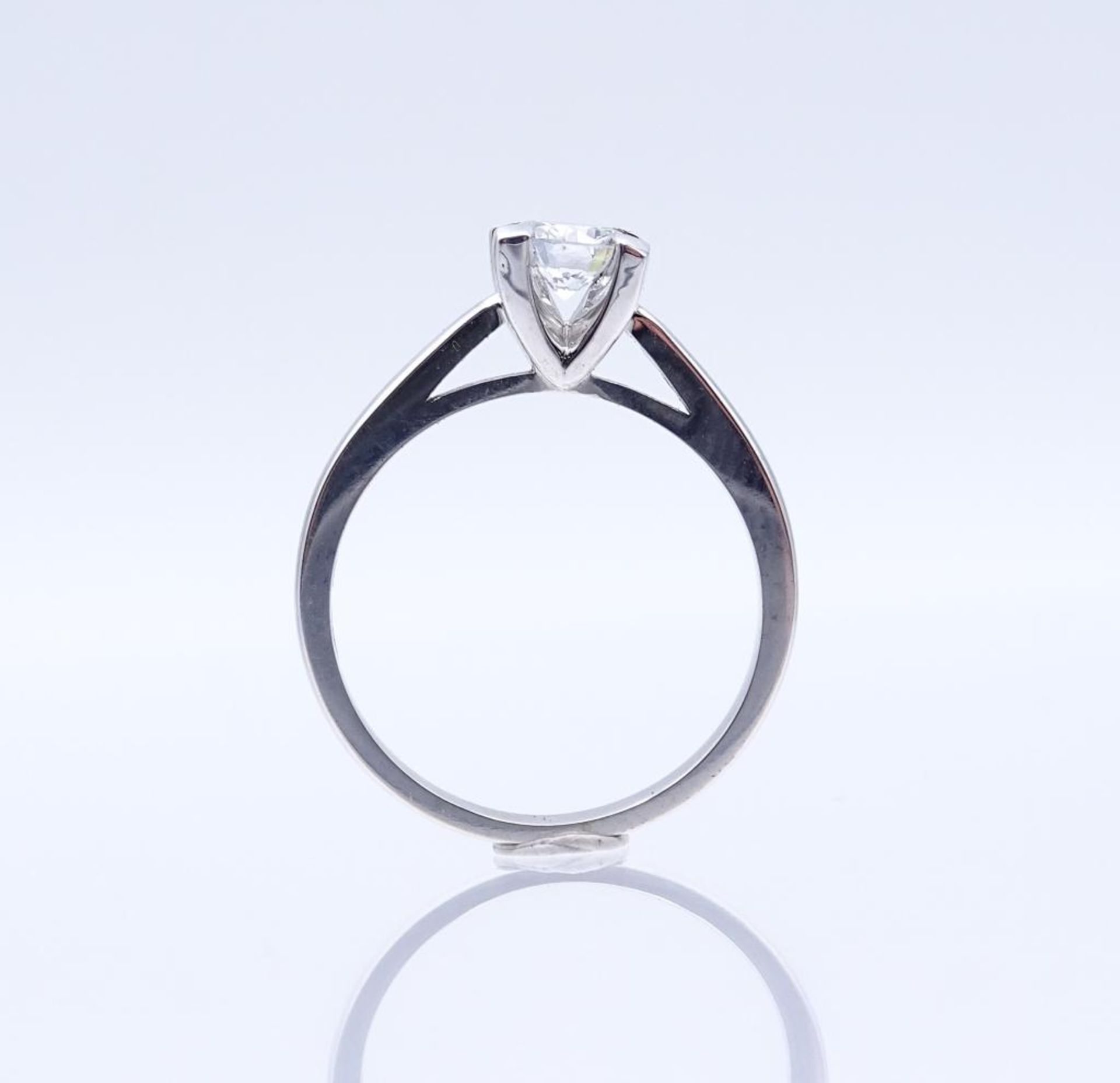 Solitär-Diamant-Ring, 18K (750) mit einen Diamant von ca. 0,51ct., Vsi/G, 3,88gr., RG 5- - -22. - Bild 5 aus 7