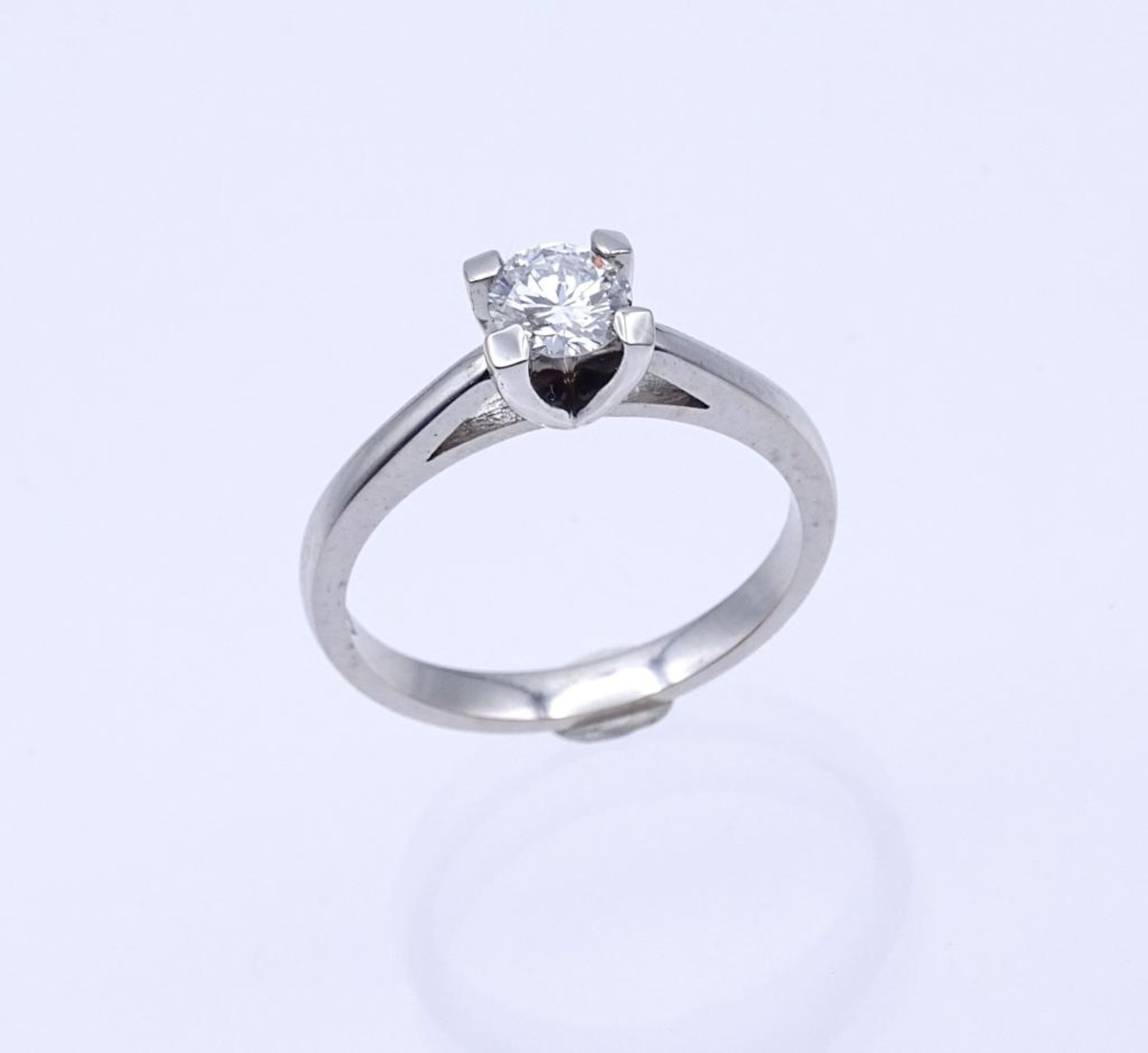 Solitär-Diamant-Ring, 18K (750) mit einen Diamant von ca. 0,51ct., Vsi/G, 3,88gr., RG 5- - -22. - Bild 3 aus 7