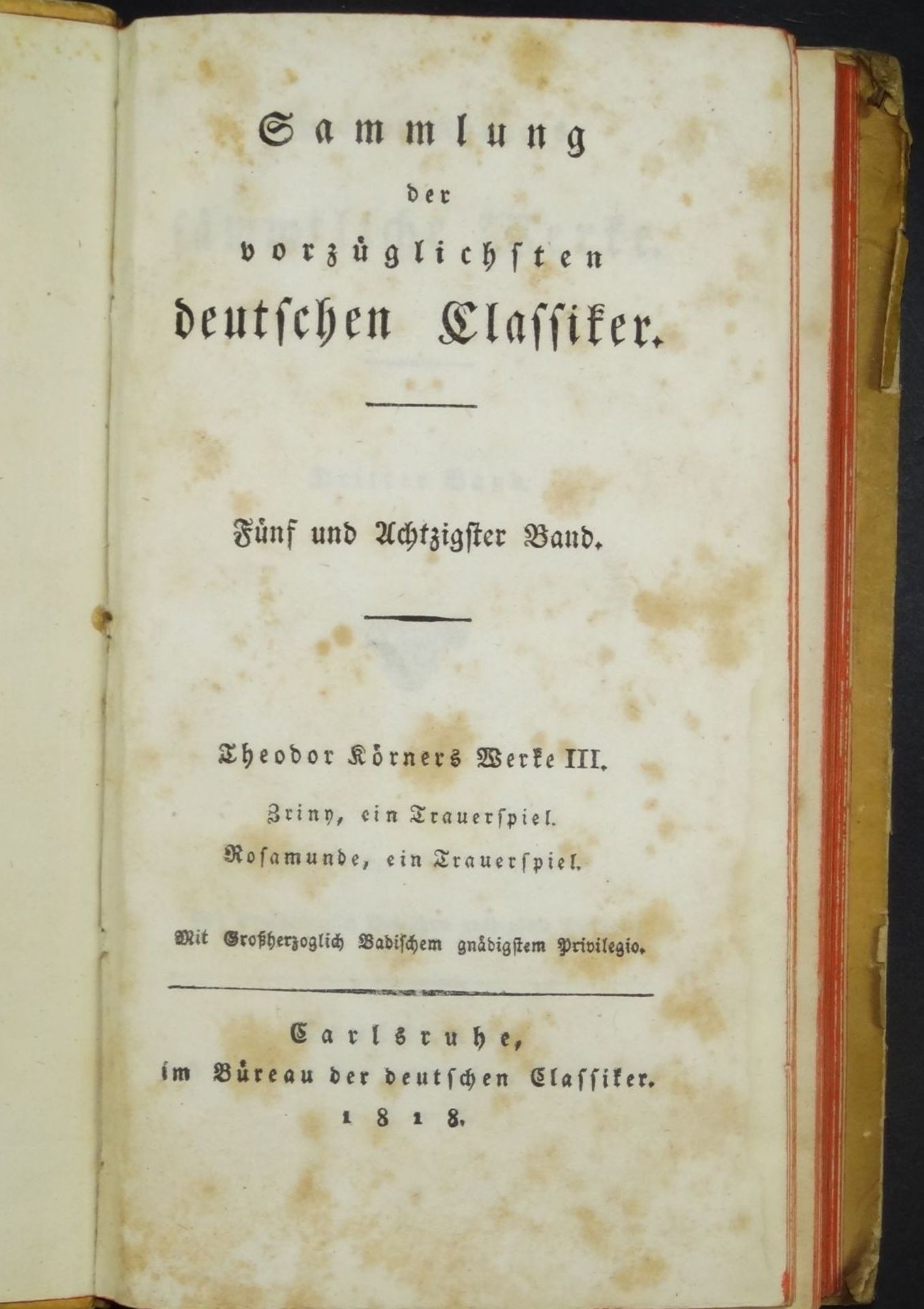 Theodor Körner, Werke, um 1815, 3 Büch- - -22.61 % buyer's premium on the hammer priceVAT margin - Bild 5 aus 9