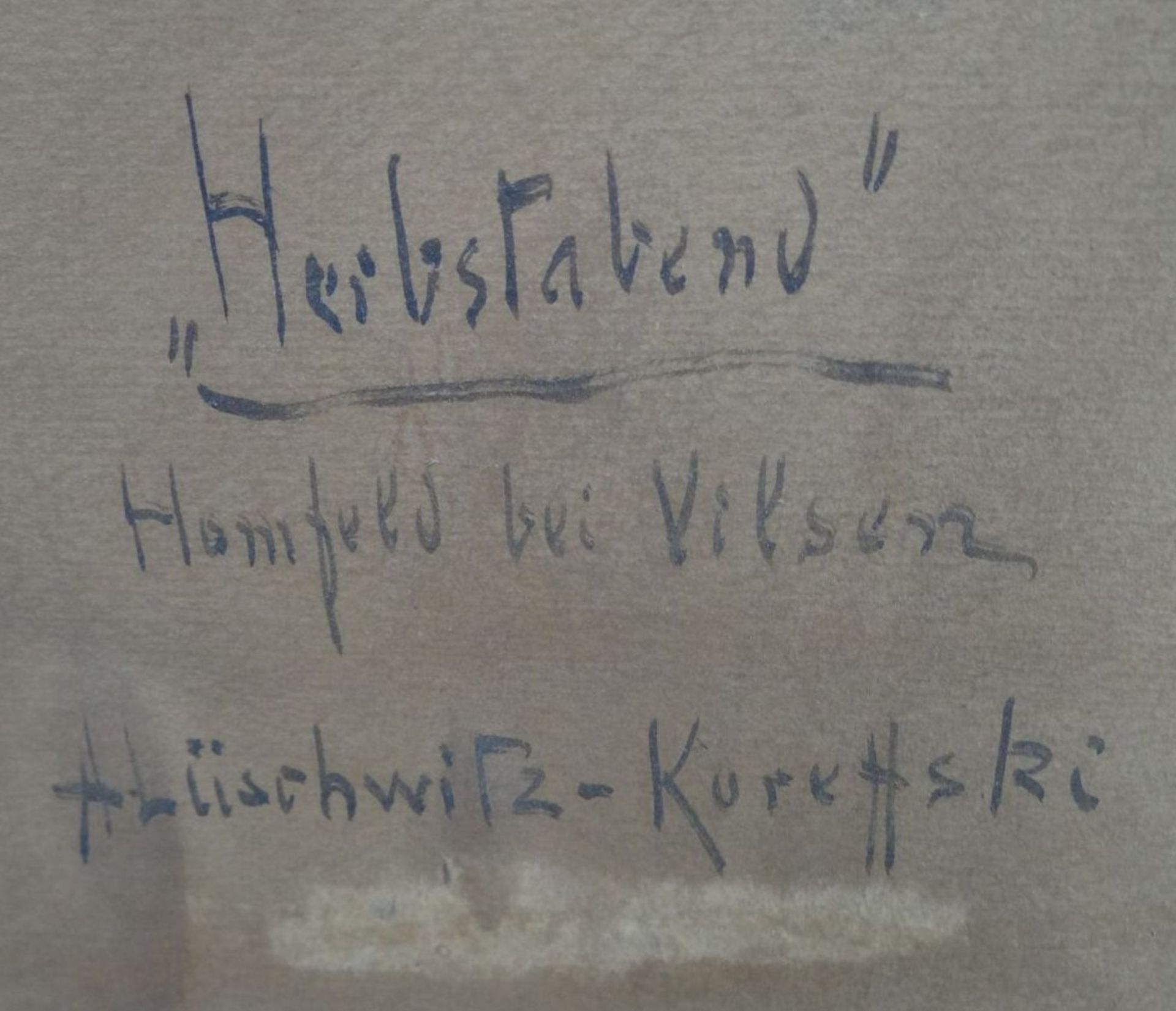 Arnold LÜSCHWITZ-KOREFFSKI (1869-?) "Herbstfarben" betitelt, Bauernahus in Holmfeld bei Vilsen, Öl/ - Bild 7 aus 7