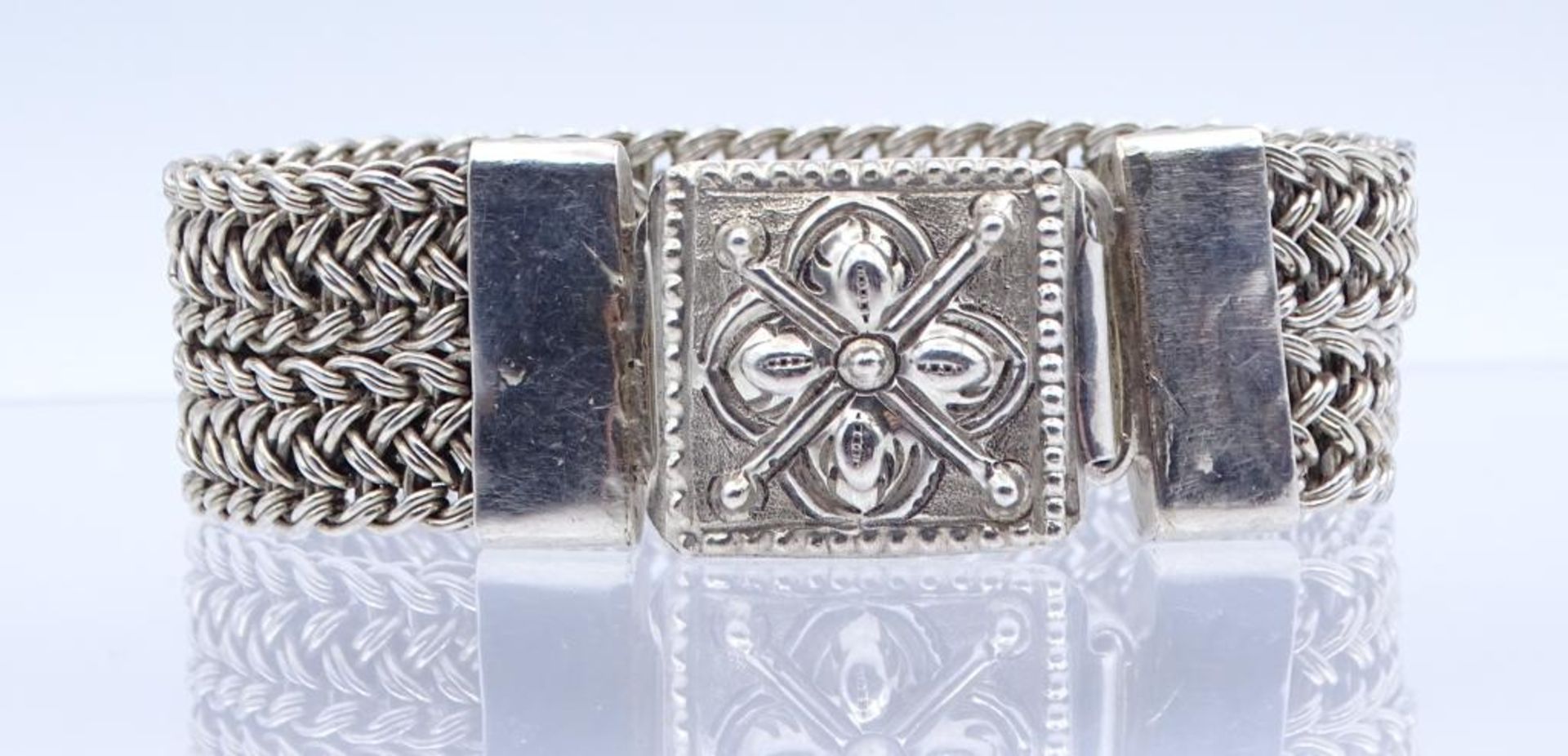 Sterling Silber 925/000 Armband,L- 18,5cm, b-2,1cm, 53,2gr.- - -22.61 % buyer's premium on the - Bild 3 aus 4