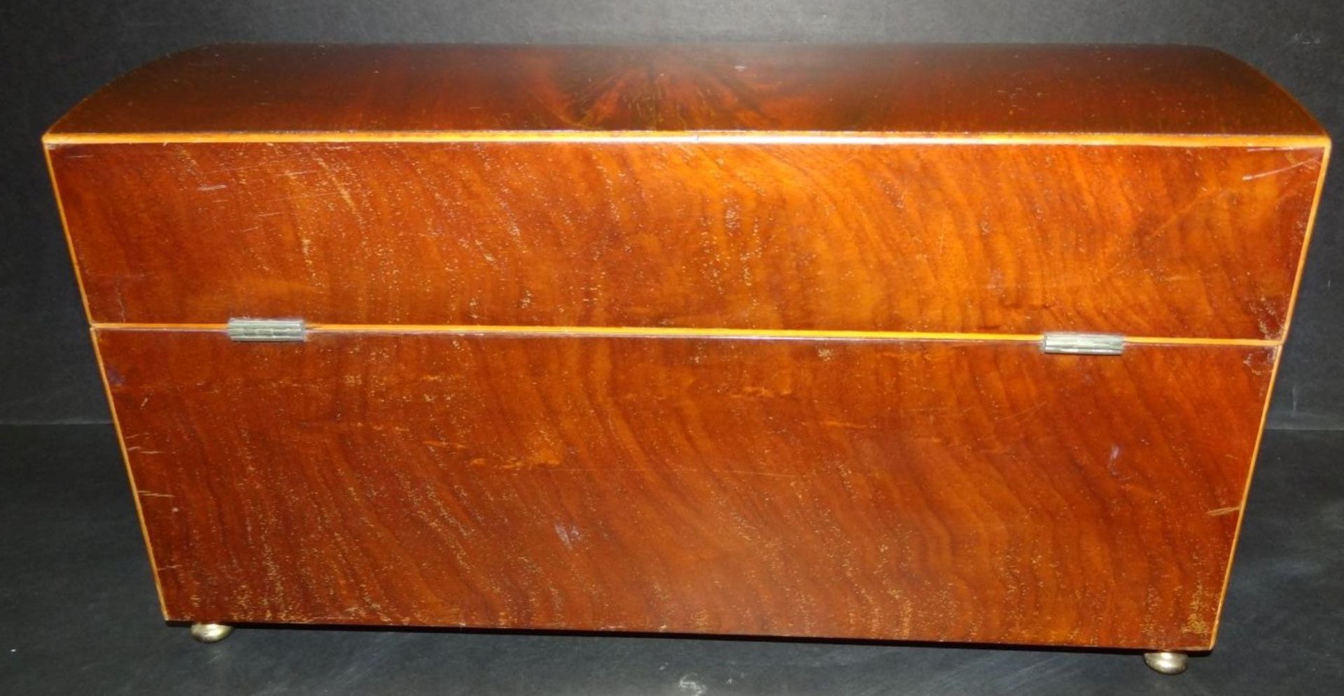 Biedermeier Holzkasten, Mahagoni, Messinggriffe, H-19 cm, 36x16 cm- - -22.61 % buyer's premium on - Bild 4 aus 5