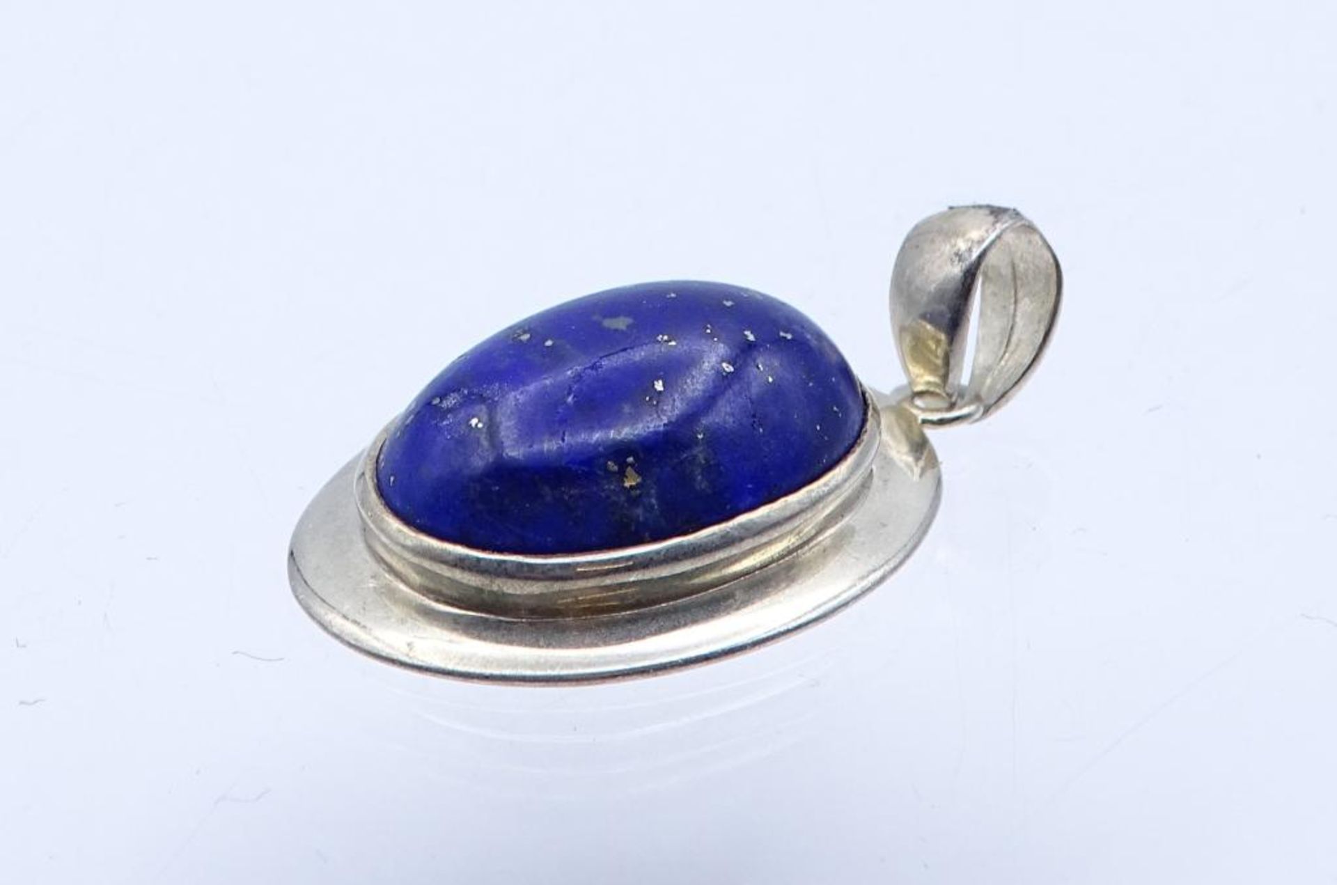 Anhänger, Sterling Silber mit einen Lapislazuli Cabochon,Silber 925/000,L- 3,4cm, 5,9gr- - -22. - Bild 3 aus 4