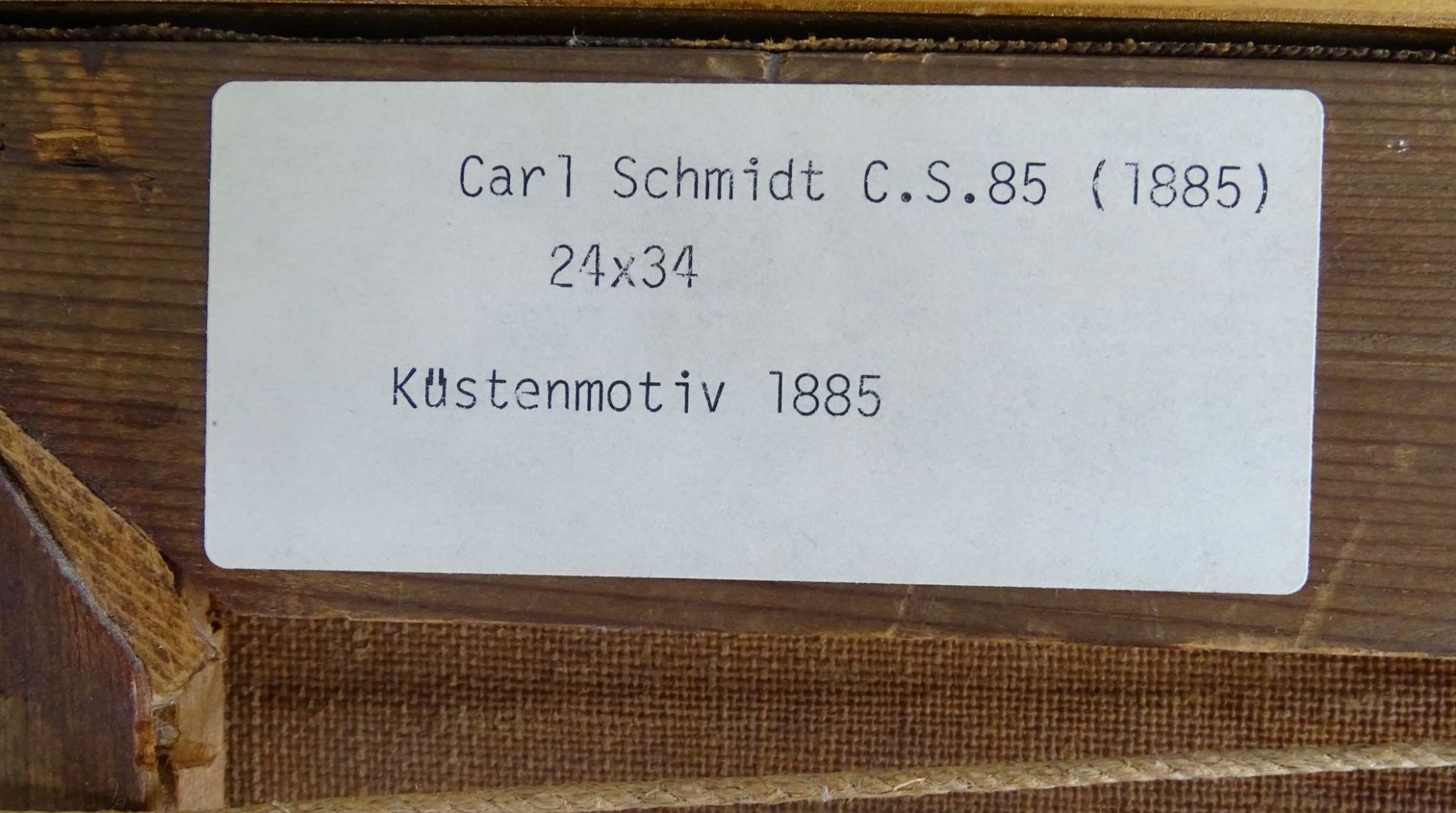 CS, 1885 /Carl Schmidt) "Fischerhaus am Ufer", Öl/Leinen, 24x34 cm, gerahmt RG 29x39 c- - -22.61 % - Bild 5 aus 6