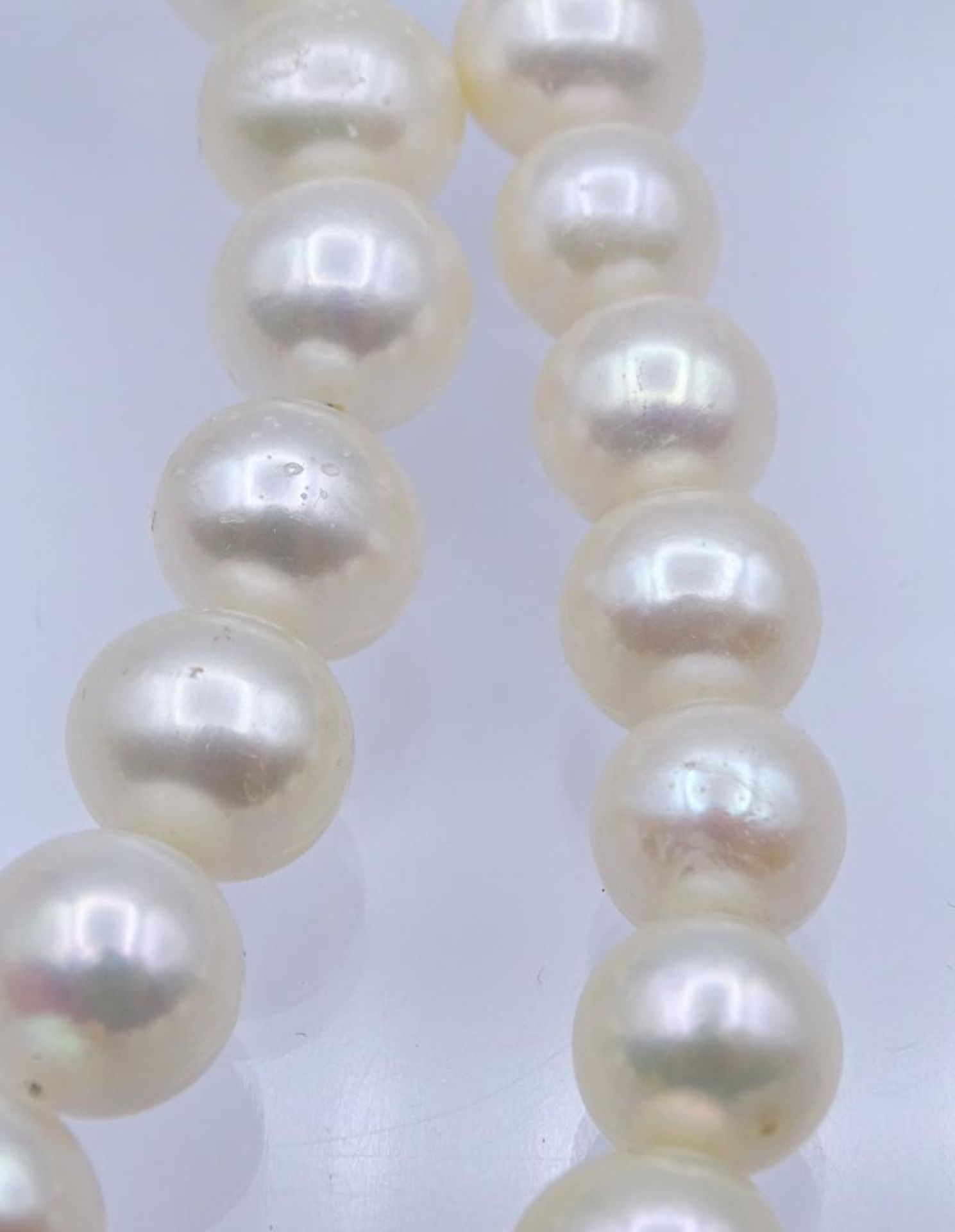 Breite Perlen Halskette Zuchtperlen? mit einer Magnetschließe,ca.L- 64cm, Perlen d- 9,8-12,7mm, - Bild 6 aus 6
