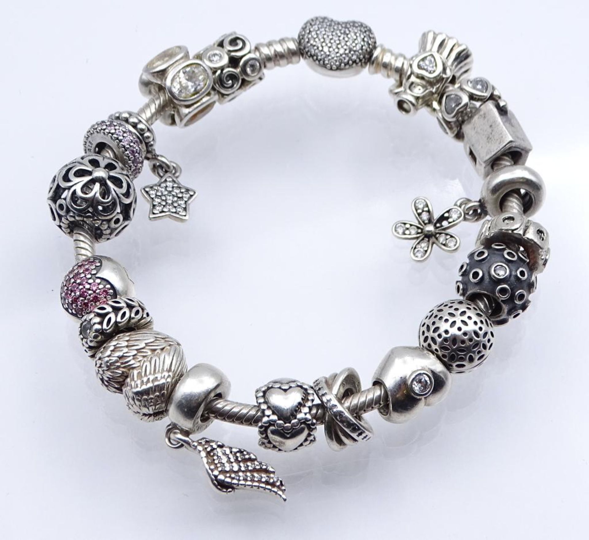 Schönes Pandora Armband mit 19 Charms,Sterling Silber 925/000, 66gr.in Schachte- - -22.61 % buyer' - Bild 9 aus 9