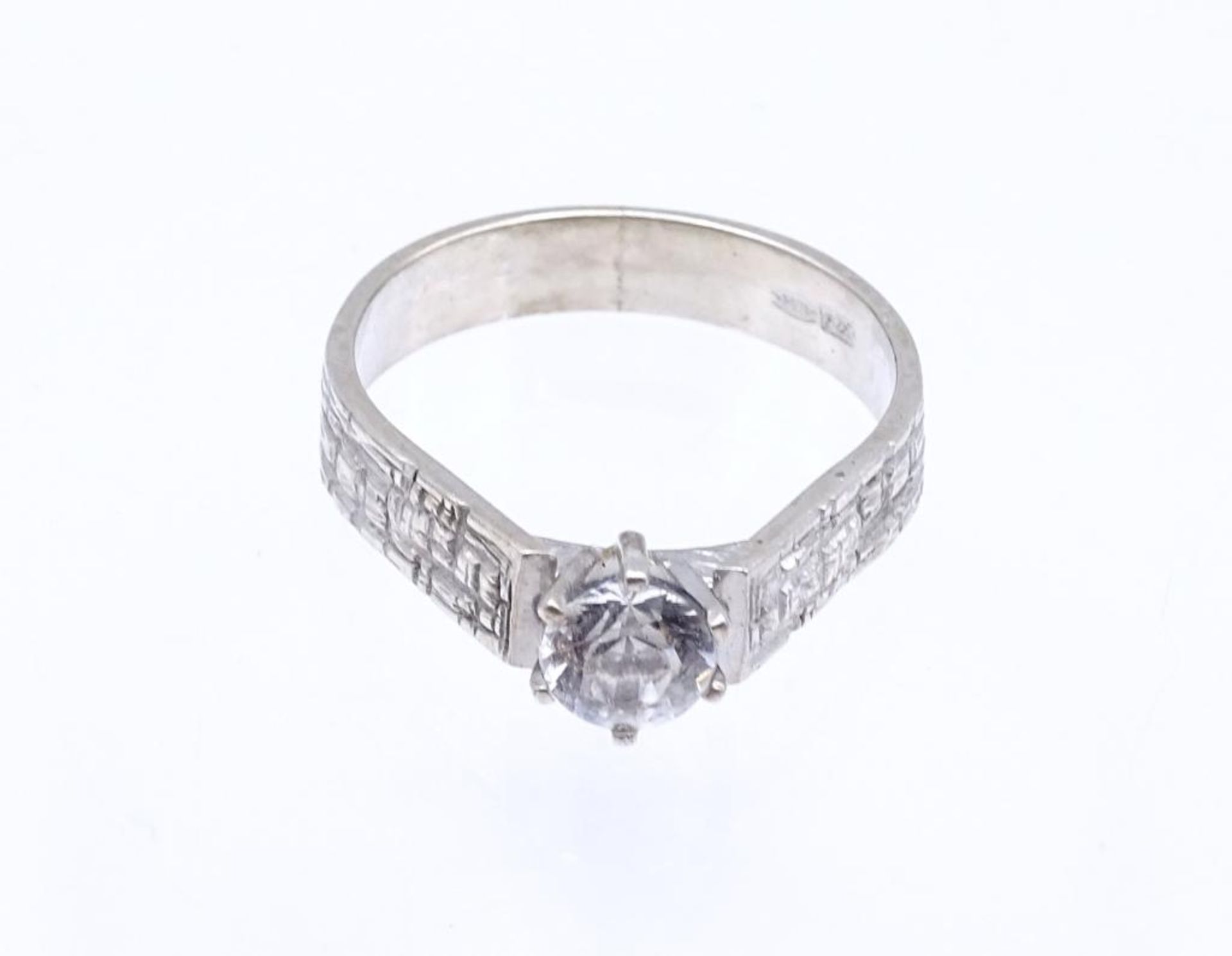 Sterling Silber Ring mit einen klaren facettierten Stein, Silber 925/000, 3,3gr., RG 59- - -22. - Bild 2 aus 4