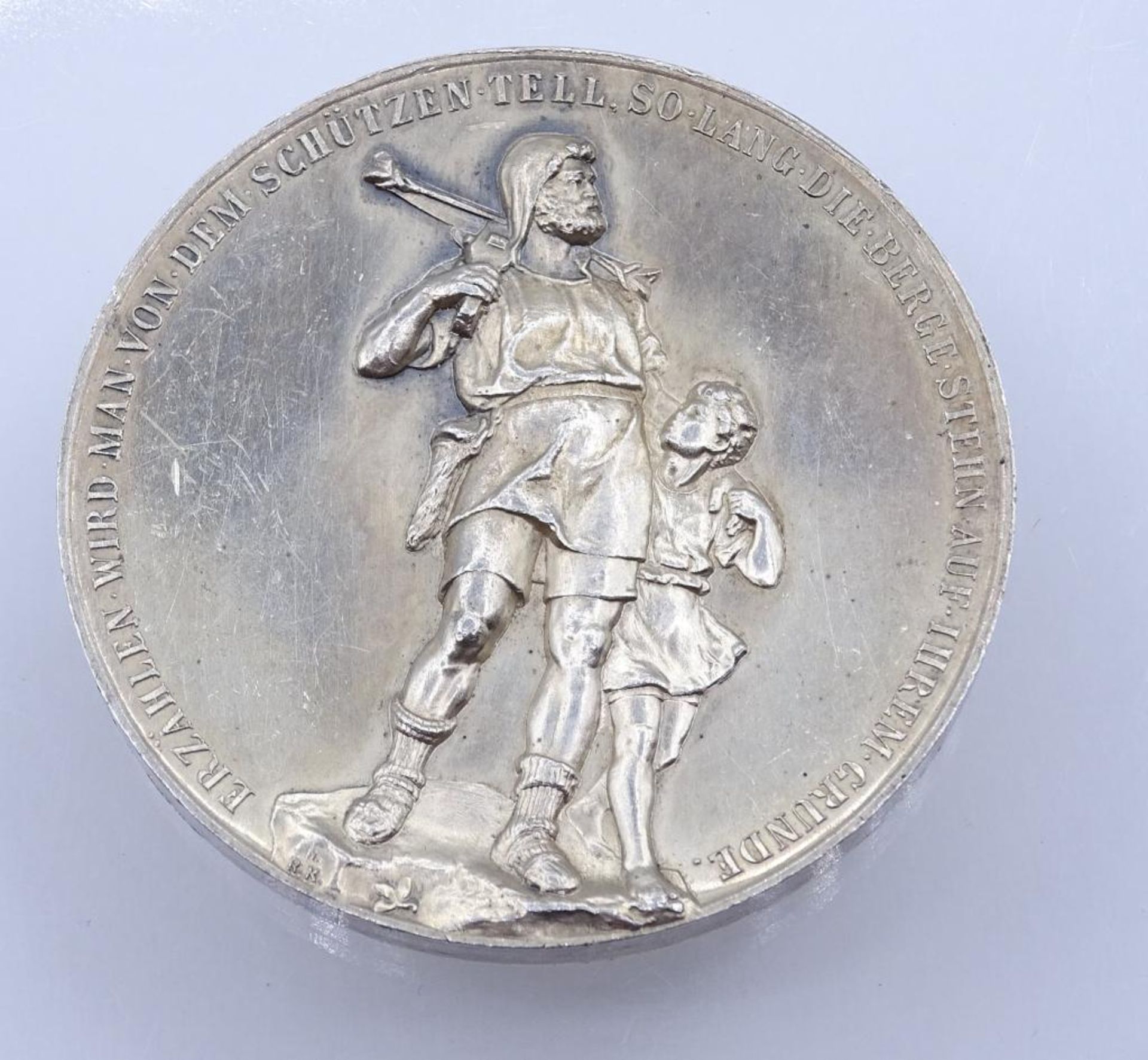 Silber Medaille "Für Freiheit und Vaterland" 1307-1895, 53,9gr., d- 4,98c- - -22.61 % buyer's - Bild 2 aus 3