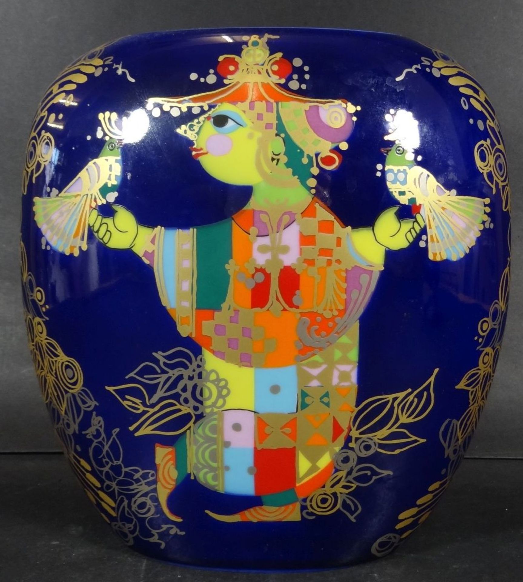 gr. Jubiläums-Vase, 100 Jahre "Rosenthal" Entw. B. Winblad, H-21 cm, B-21 c- - -22.61 % buyer's
