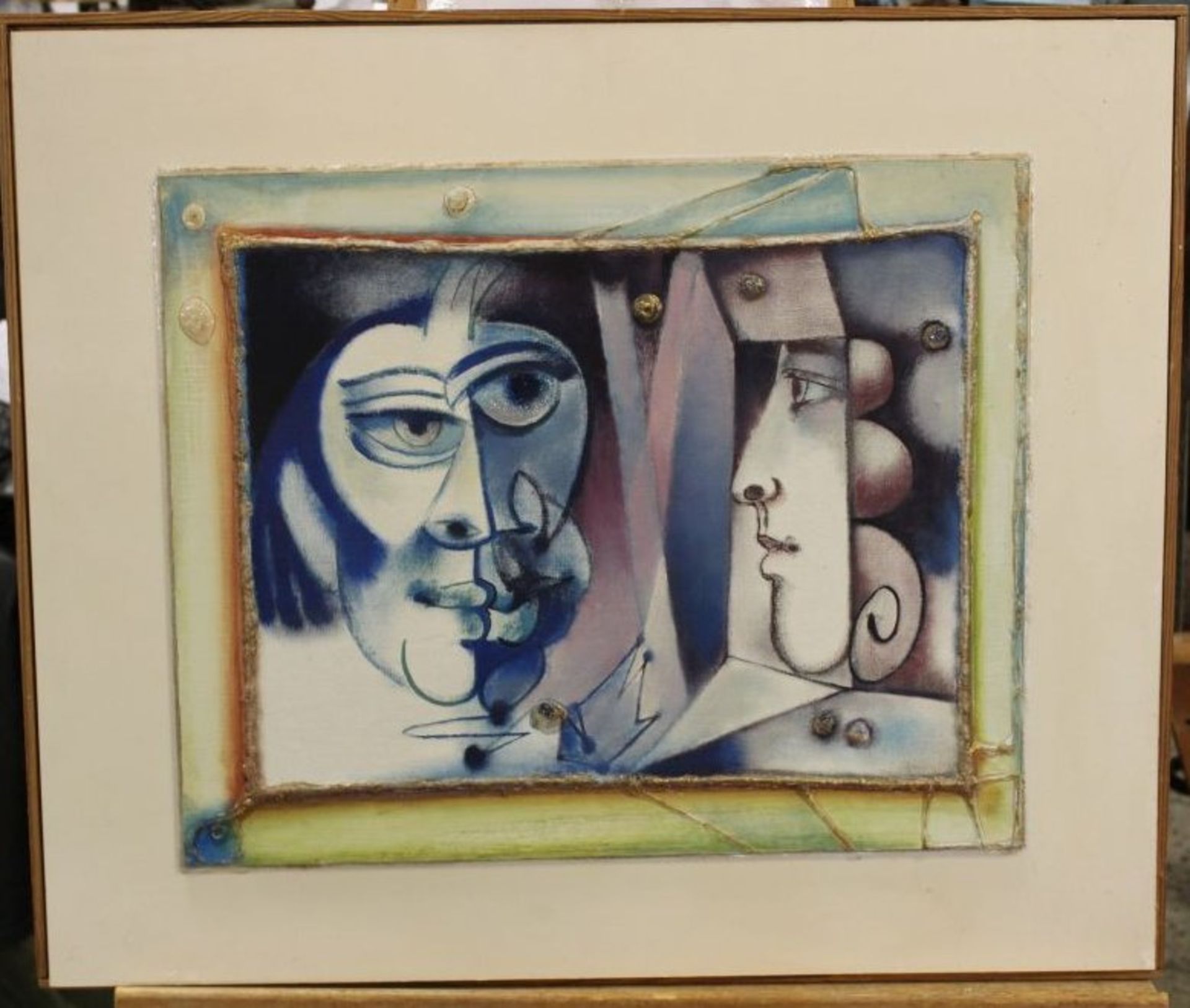 ERNST-GÜNTER RENNEBECK (1924-2007), Doppelportrait, Mischtechnik, schlicht gerahmt, RG 51 x 61cm.- - - Bild 2 aus 2