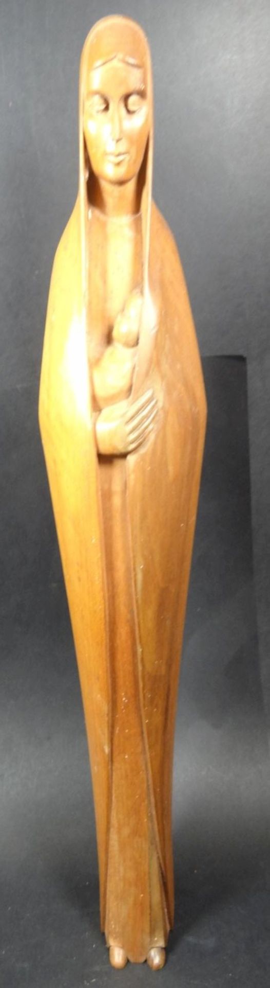 schlanke Holz-Madonna mit Kind, H-40 cm, kl. Abpltzer am Kleidersaum- - -22.61 % buyer's premium