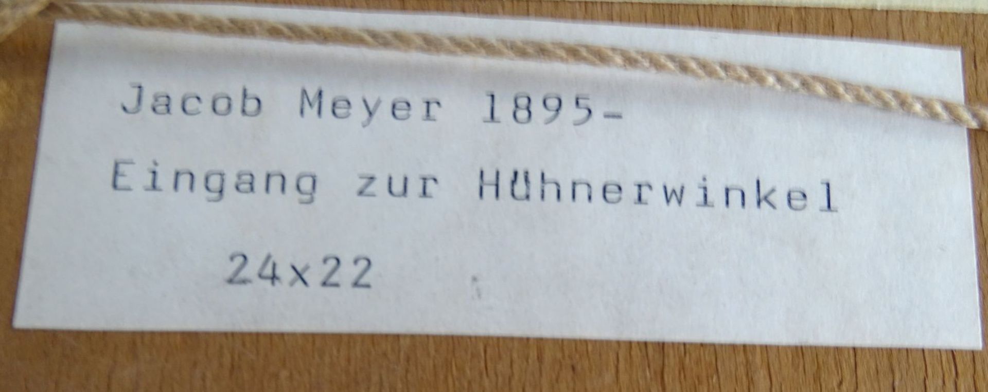 Jacob MEYER (1895-1971) 1920, "Hühnerwinkel" Öl/Holz, 24x22 cm, gerahmt, RG 28x26- - -22.61 % - Bild 4 aus 4