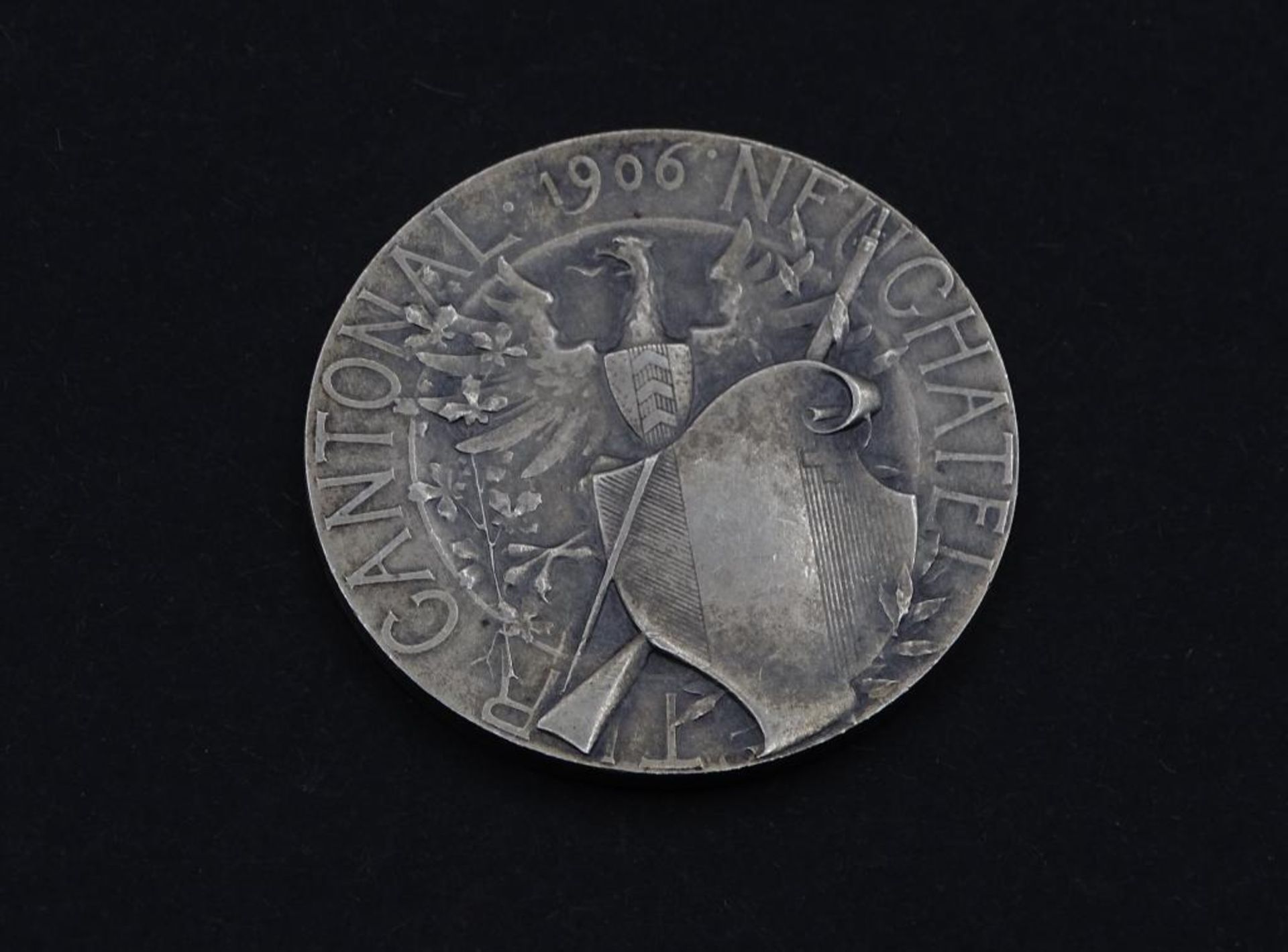 Silber Medaille 1906 Cantonal Neuchatel , 15,3gr., d-3,3cm- - -22.61 % buyer's premium on the hammer - Bild 2 aus 2