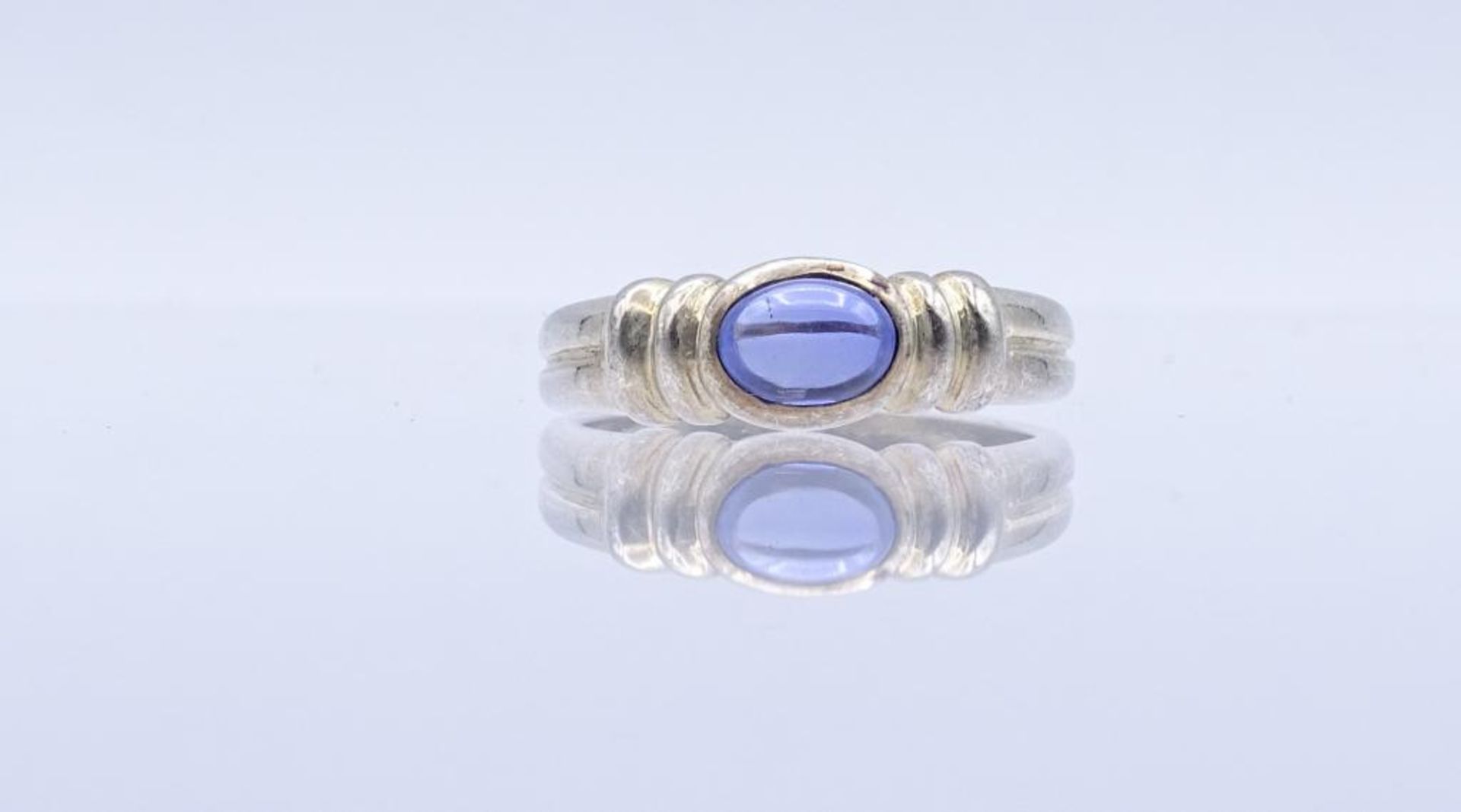 Sterling Silber Ring mit einen Edelstein Cabochon,Silber 925/000, 3,9gr., RG 58- - -22.61 % buyer'