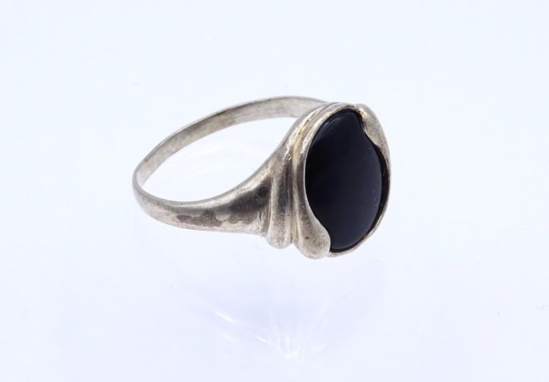 Sterling Silber Ring mit schwarzen Cabochon,Silber 925/000, 6,0gr., RG 72- - -22.61 % buyer's - Bild 3 aus 4