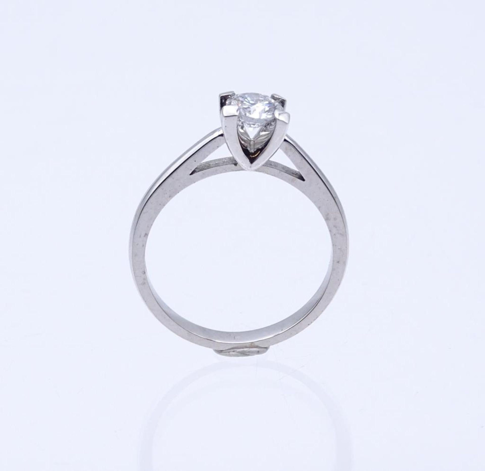 Solitär-Diamant-Ring, 18K (750) mit einen Diamant von ca. 0,51ct., Vsi/G, 3,88gr., RG 5- - -22. - Bild 4 aus 7