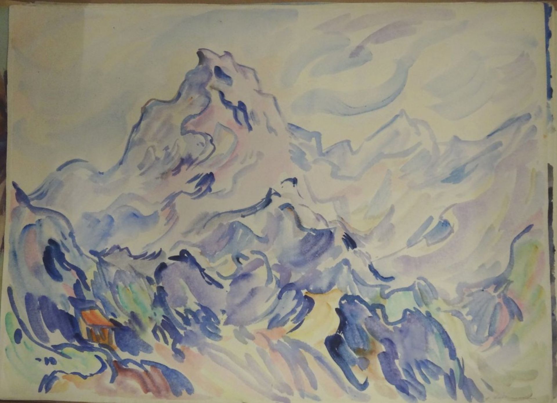 Georg HILLMANN (1916-2003) "Alpen-Landschaft" Aquarell auf Karton,- - -22.61 % buyer's premium on