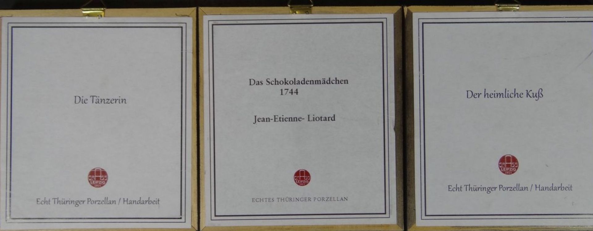 5x Miniaturportraits auf Thüringer Porzellan gedruckt, ger/Glas, RG 10,5x9,5 cm, verso betitel- - - - Image 10 of 10