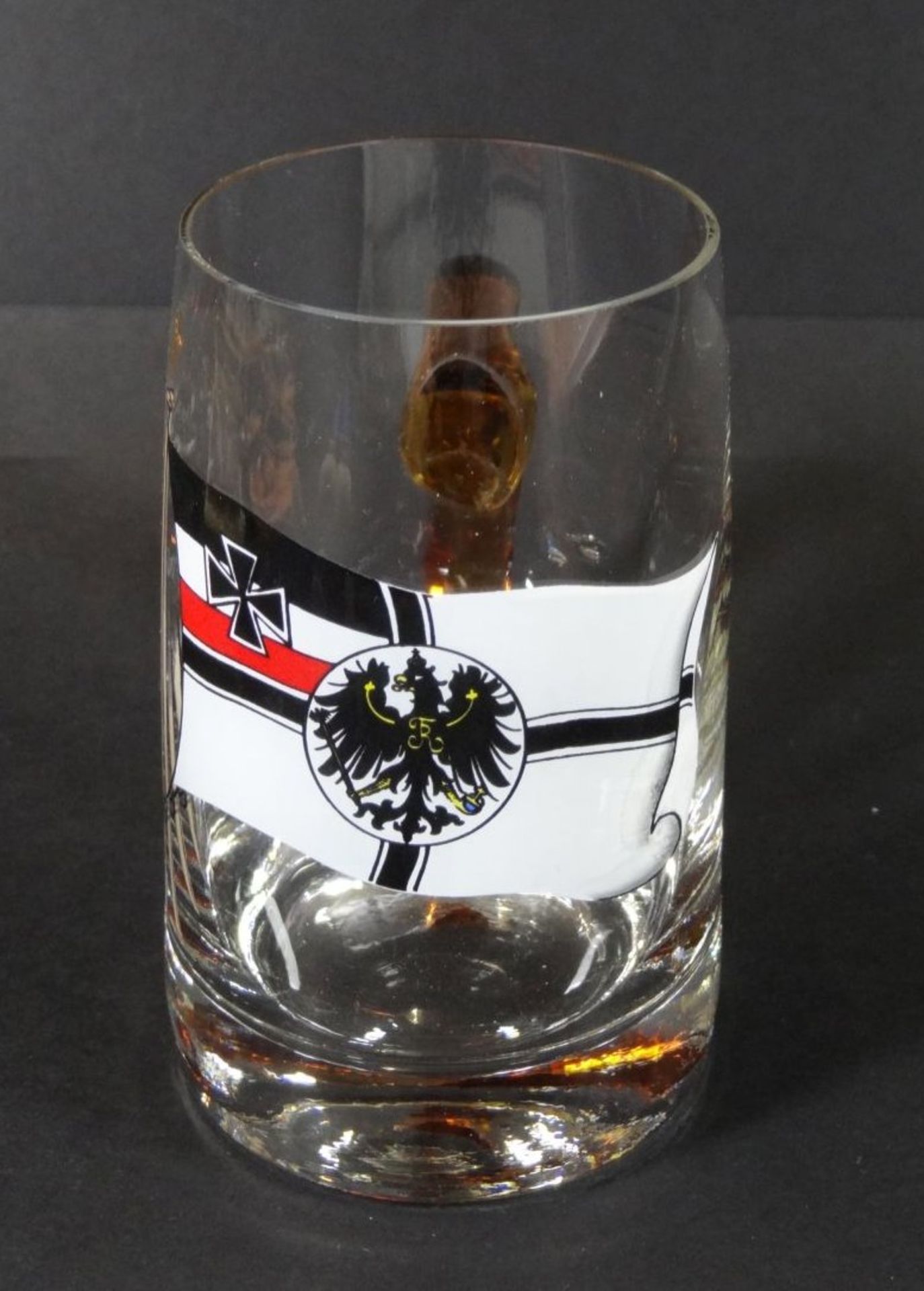 Bierkrug 0,25 mit Deutsche Reichsfahne in Emaillefarben, H-12 cm- - -22.61 % buyer's premium on