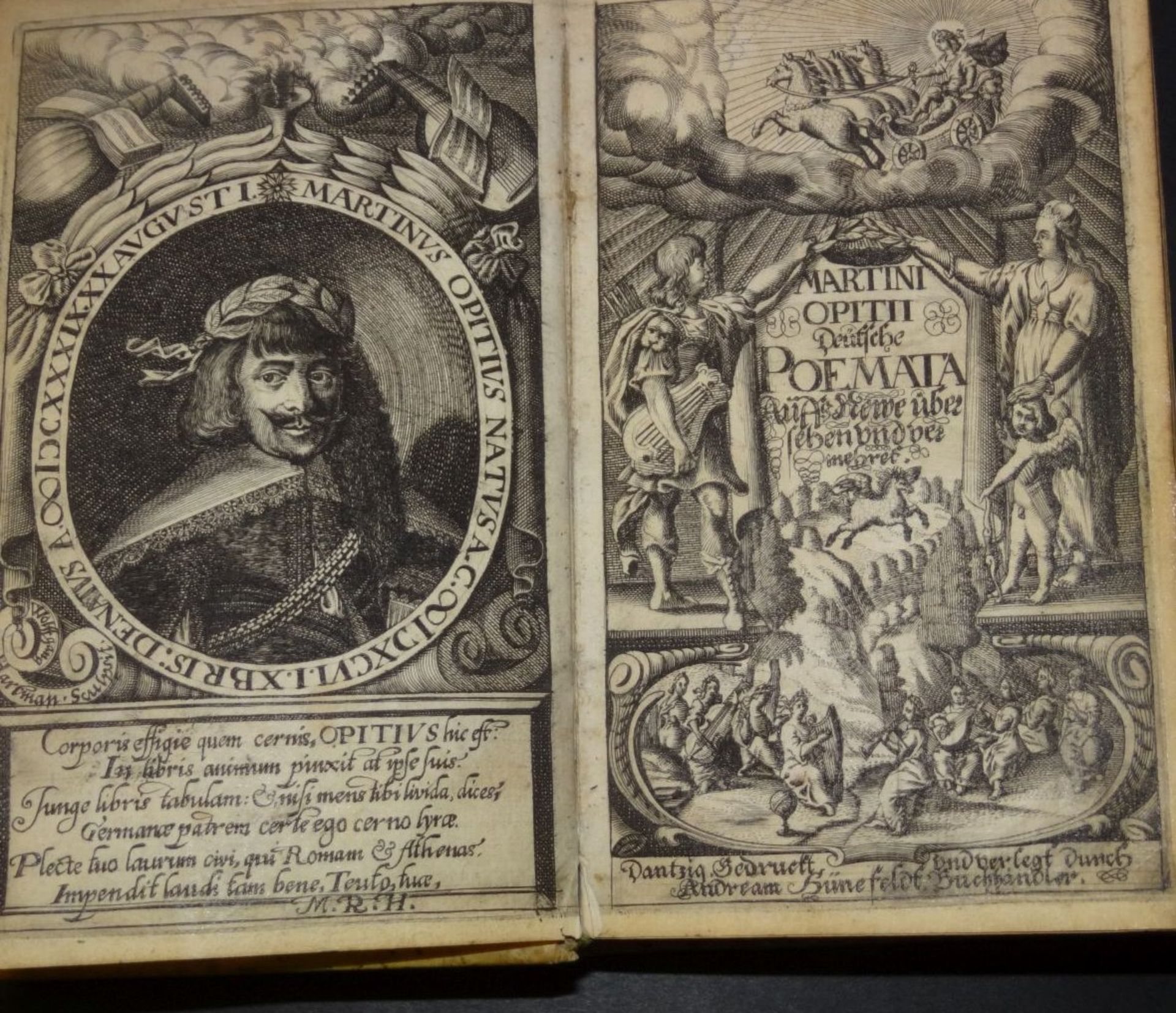 Martini Opitii "Weltliche Poemata" Dantzig , gedruckt und verleget bei Hünefeldt, 1641,