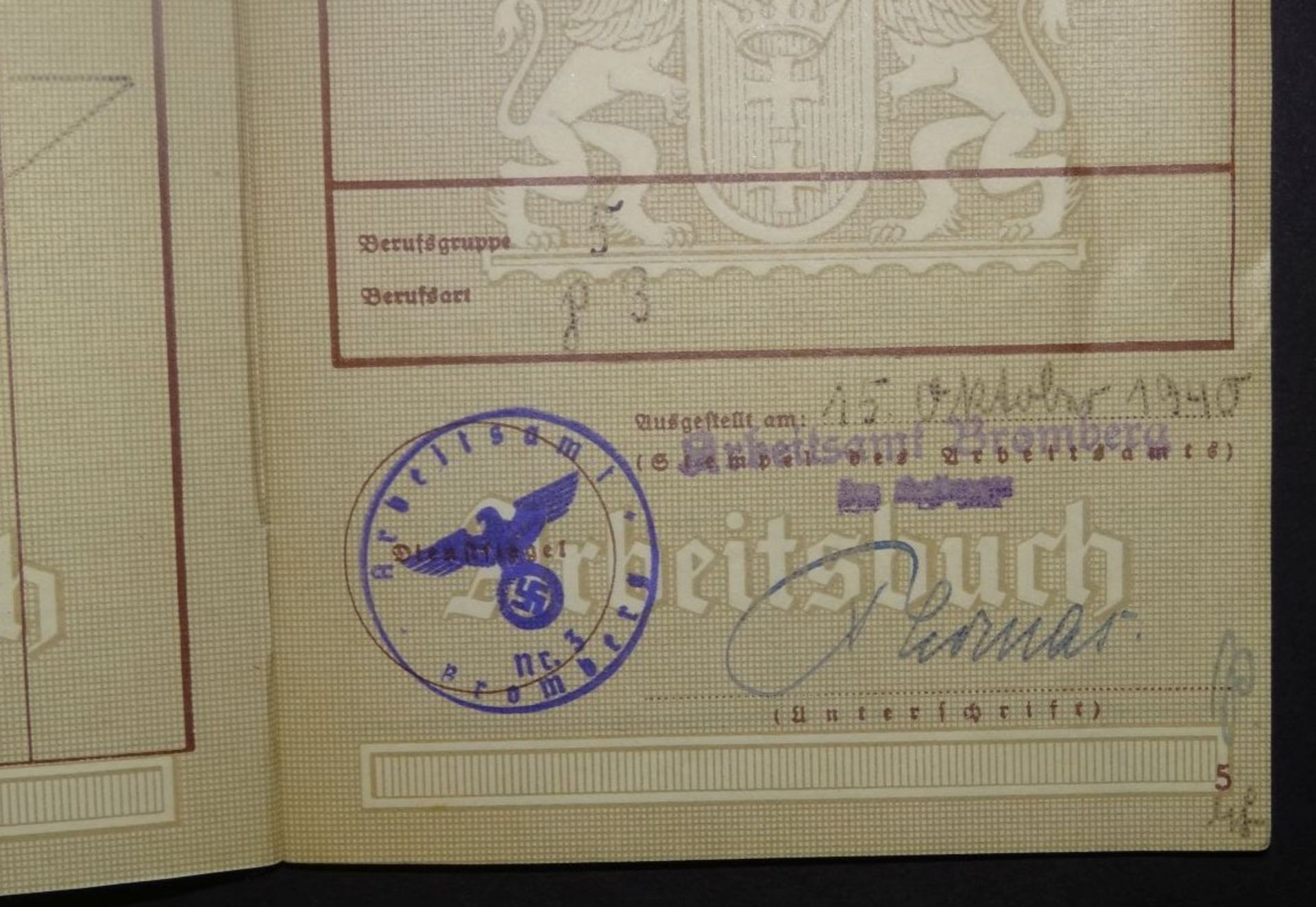 Arbeitsbuch "Freie Stadt Danzig" ab 1934- - -22.61 % buyer's premium on the hammer priceVAT margin - Bild 5 aus 6