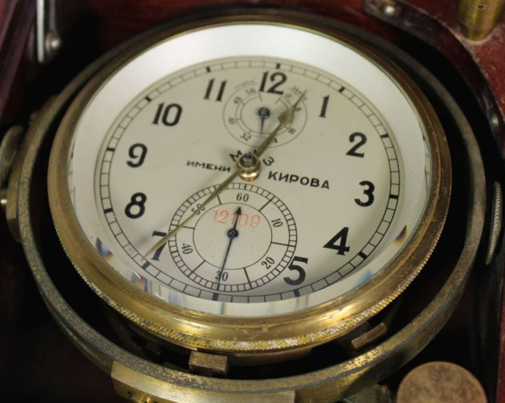 Schiffschronometer "Erste Moskauer Uhrenfabrik Kirowa", CCCP, Marinechronometer Poljot, , Nr. 12109,