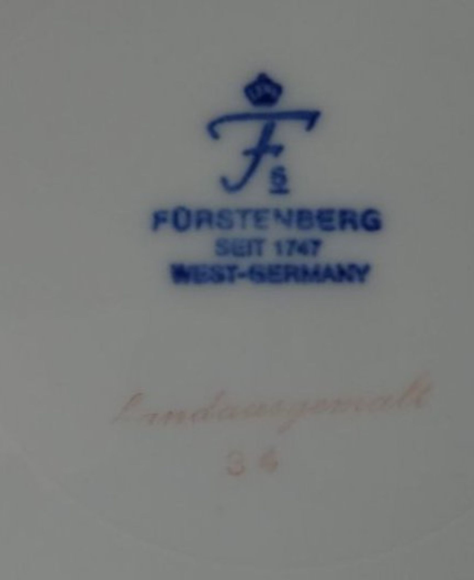 3x Wandteller "Fürstenberg" handbemalt, mit Inschrift "zum fünfzigsten Hochzeitstage von der - Bild 3 aus 7