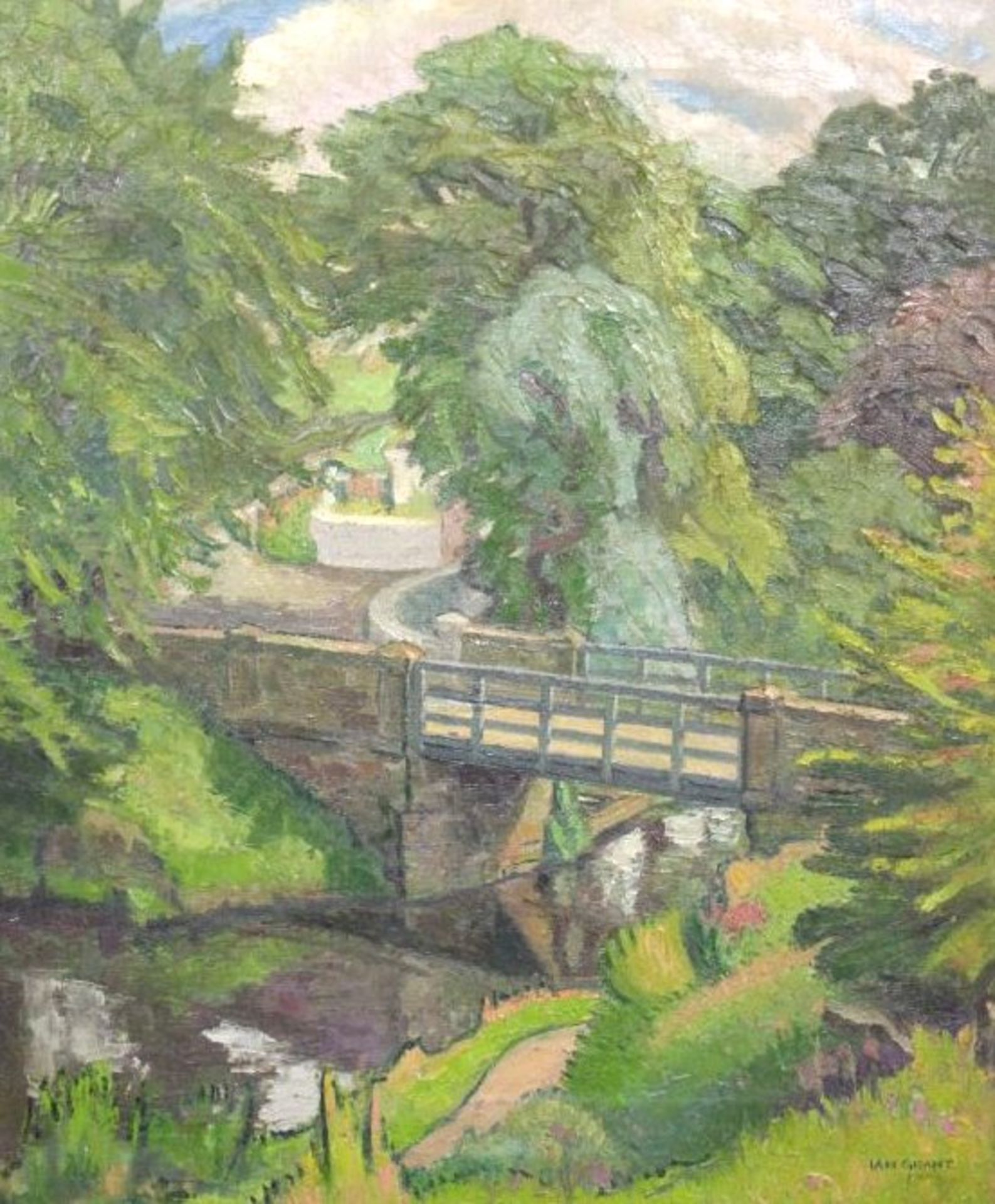 Ian McDonald GRANT (1904-1993), Brücke, Öl/Leinwand, erworben in einer Galerie in Basel 1989 für