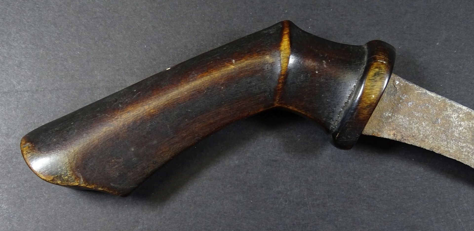 altes Messer mit Holzgriff, Indien, Holzscheide, L-32 cm, Alters-u. Gebrauchsspuren- - -22.61 % - Bild 6 aus 7