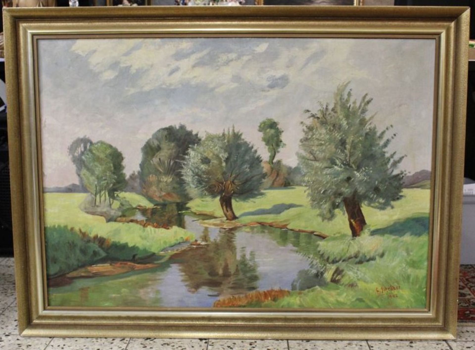 C.Schröder 1942, Landschaft, Öl/Leinwand, gerahmt, RG 85 x 114cm- - -22.61 % buyer's premium on - Bild 3 aus 4