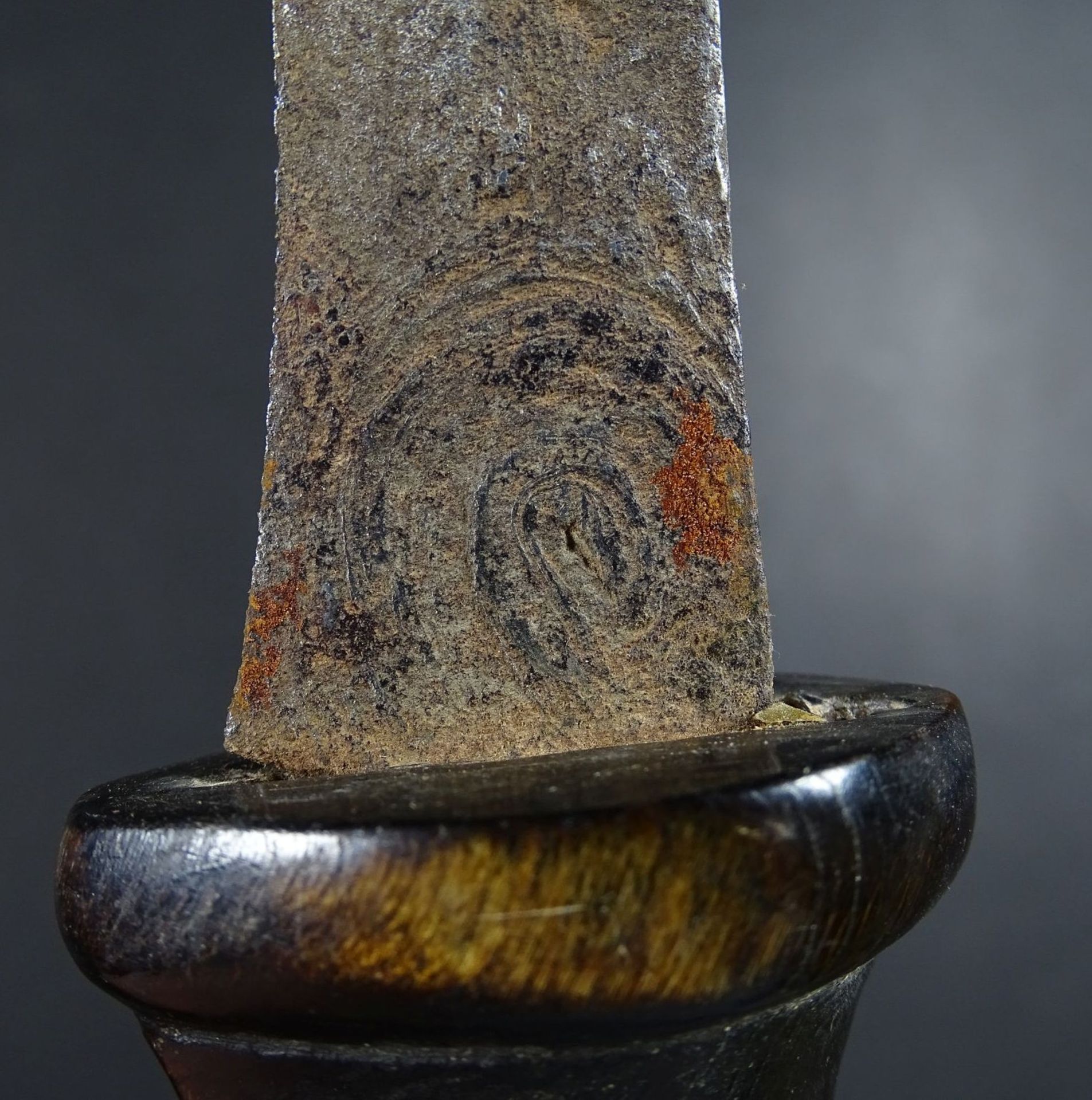 altes Messer mit Holzgriff, Indien, Holzscheide, L-32 cm, Alters-u. Gebrauchsspuren- - -22.61 % - Bild 7 aus 7