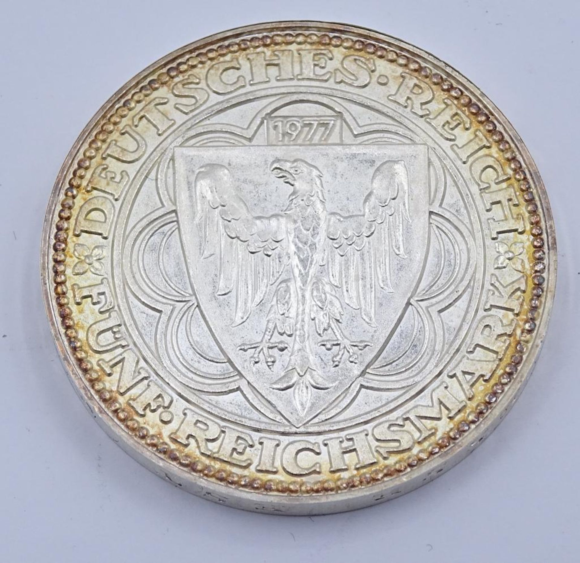 Nachprägung : 5 Reichsmark 100 Jahre Bremerhaven, 1977 , Silbe- - -22.61 % buyer's premium on the