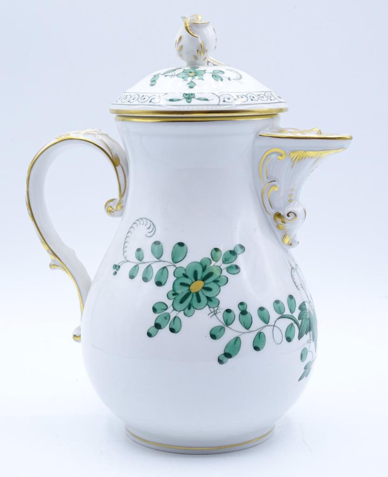 Mokka-Kanne, "Meissen", Indisch grün,Schwertermarke durchschliffen,H- 17c- - -22.61 % buyer's