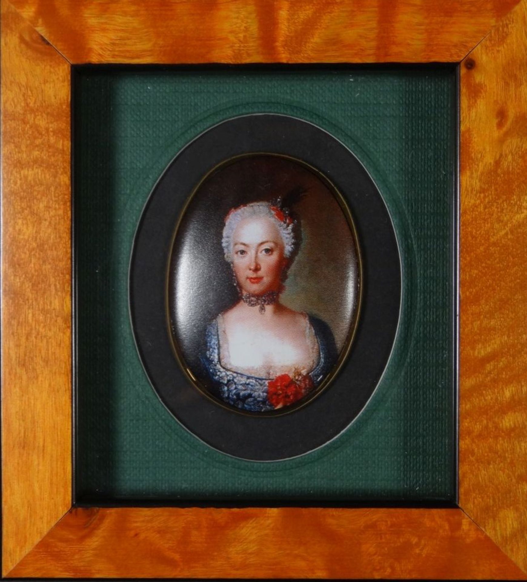 5x Miniaturportraits auf Thüringer Porzellan gedruckt, ger/Glas, RG 10,5x9,5 cm, verso betitel- - - - Image 3 of 10