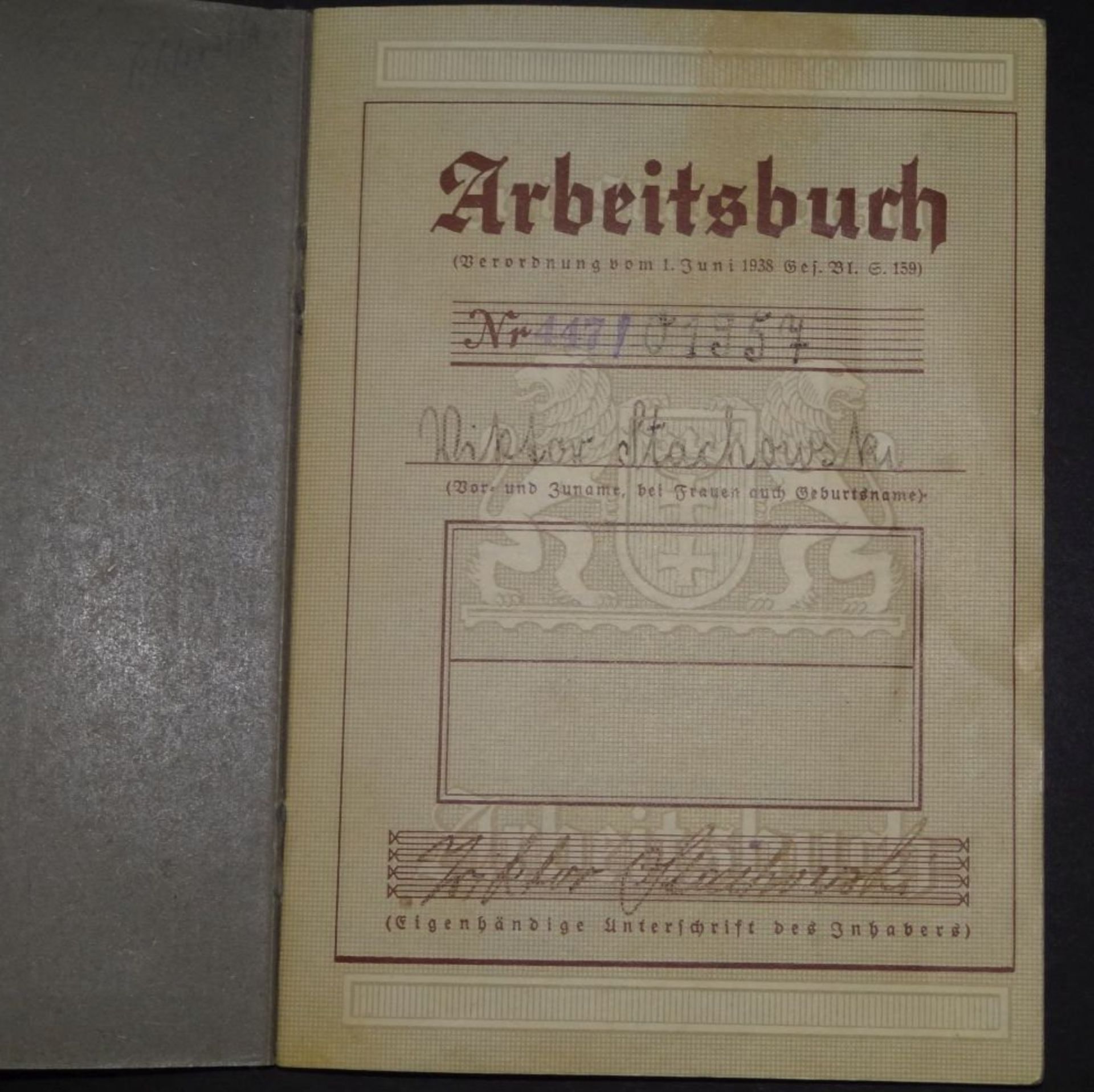 Arbeitsbuch "Freie Stadt Danzig" ab 1934- - -22.61 % buyer's premium on the hammer priceVAT margin - Bild 2 aus 6