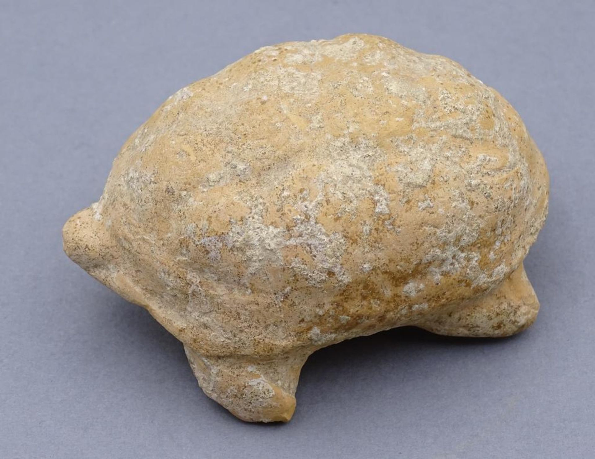 Schildkröte aus Ton, Fundort Böotien/Korinth, wohl 500 vor Christus, H-4 cm, L-6,5 cm,