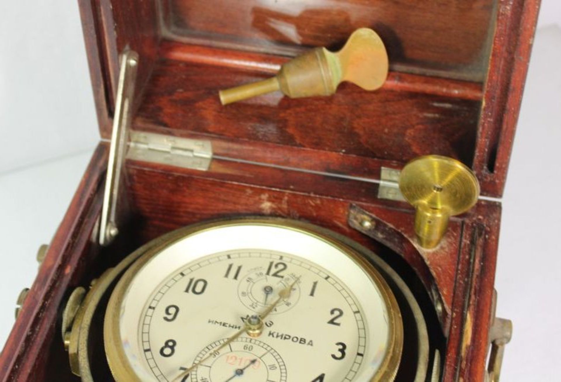 Schiffschronometer "Erste Moskauer Uhrenfabrik Kirowa", CCCP, Marinechronometer Poljot, , Nr. 12109, - Bild 2 aus 4