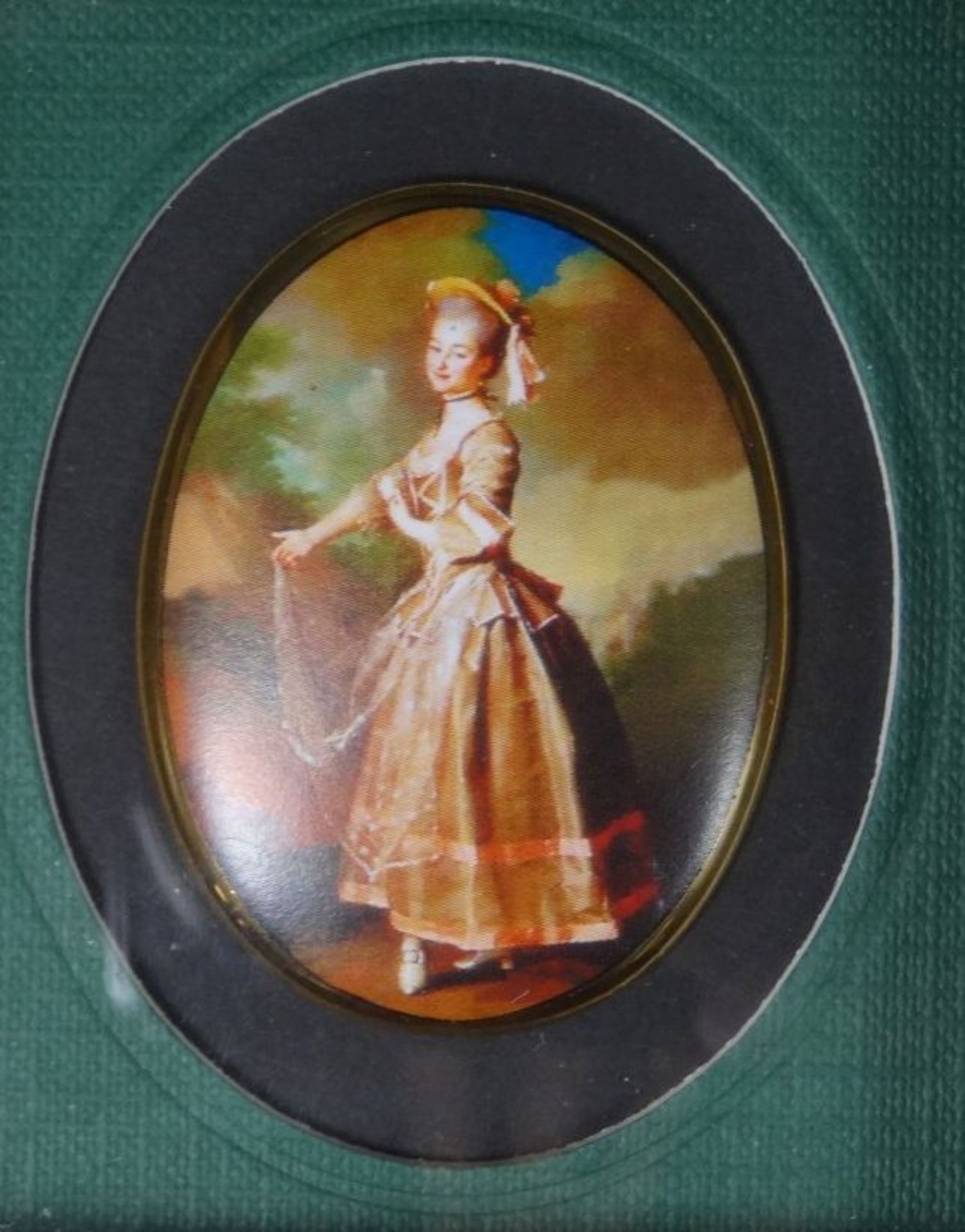5x Miniaturportraits auf Thüringer Porzellan gedruckt, ger/Glas, RG 10,5x9,5 cm, verso betitel- - - - Image 5 of 10