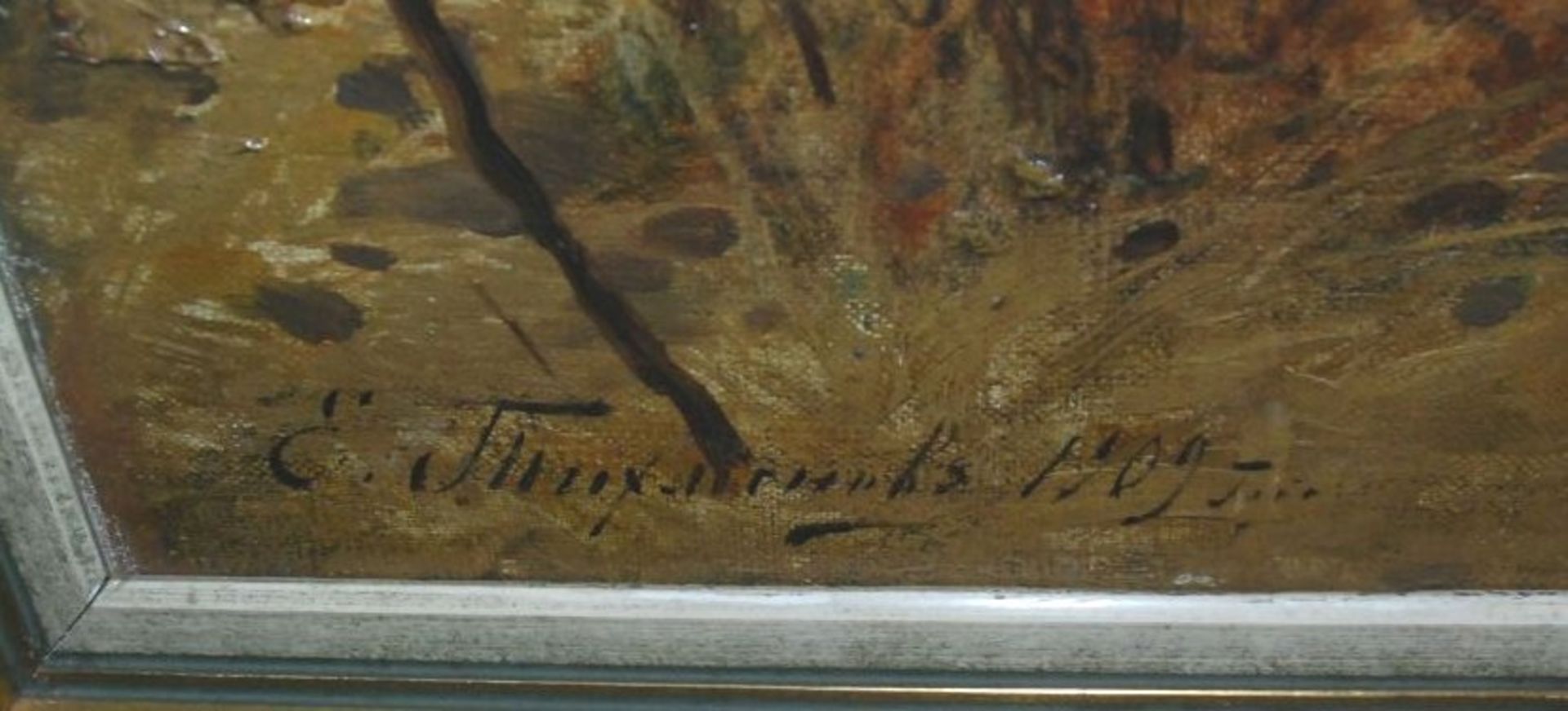 Efim TIKHMENEV (1869-1934), 1909 "Elche im Herbstwald", Öl/Leinen, ,82x67 cm, gerahmt, RG 100x84 cm, - Image 6 of 8