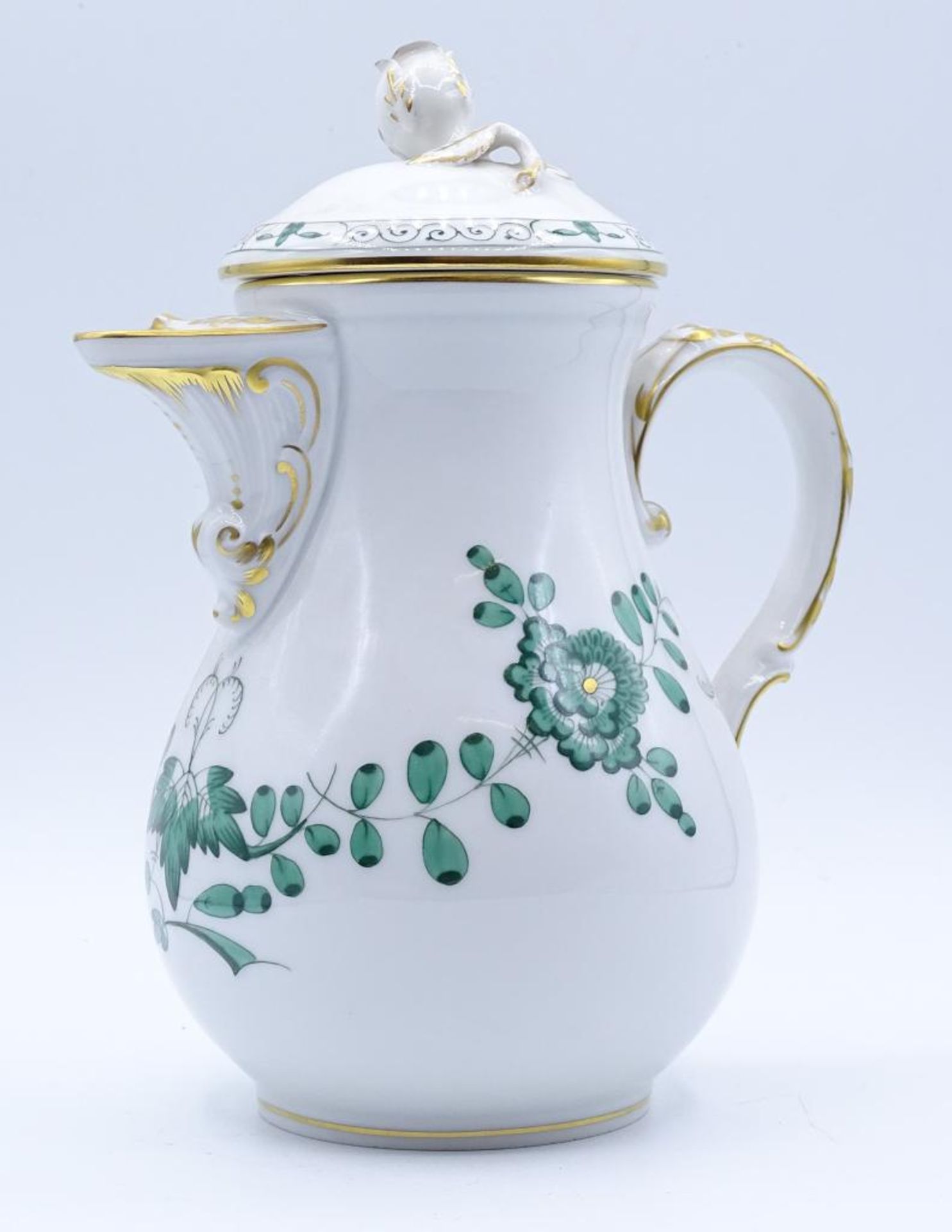 Mokka-Kanne, "Meissen", Indisch grün,Schwertermarke durchschliffen,H- 17c- - -22.61 % buyer's - Bild 3 aus 4