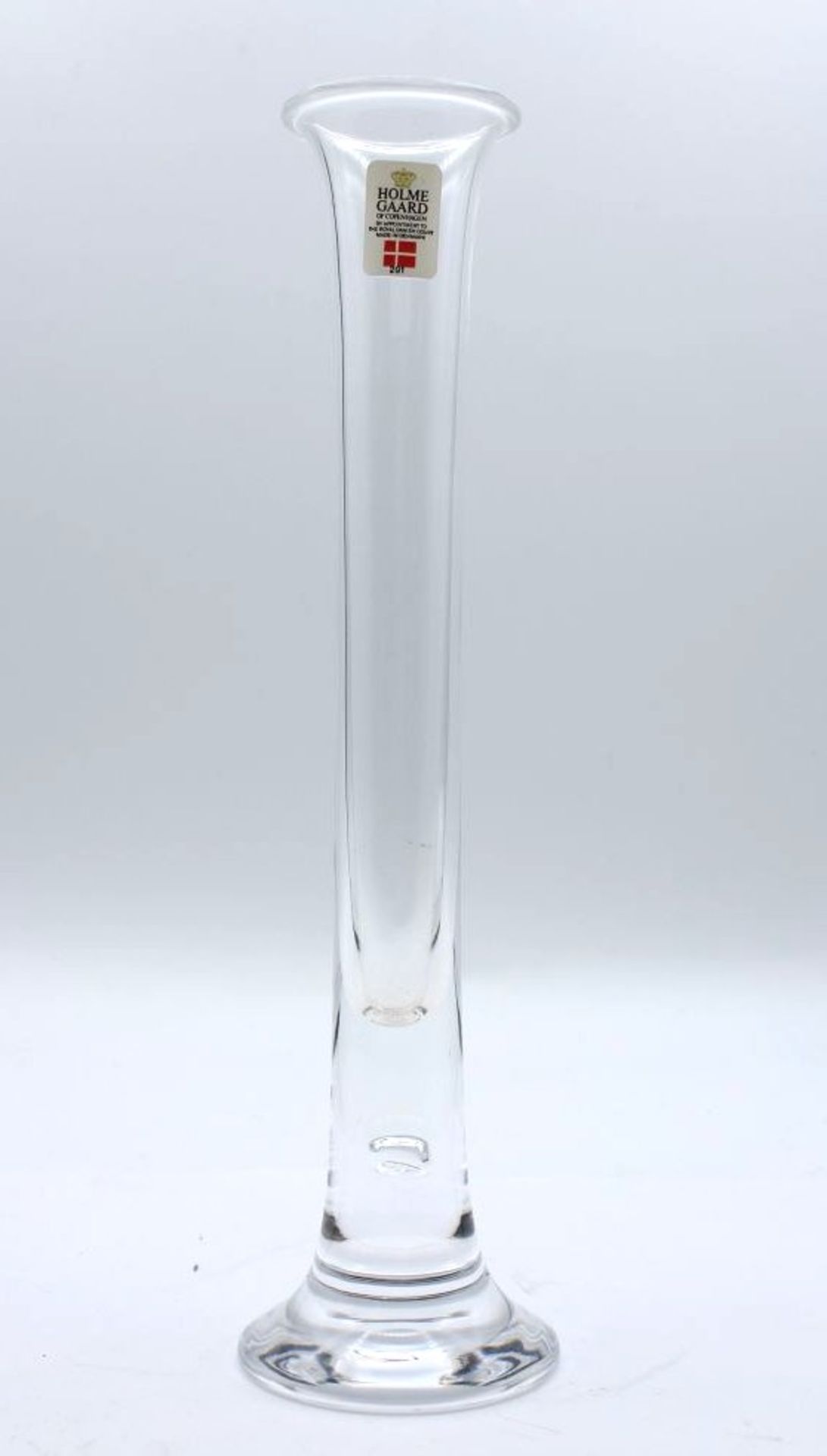 Stiel-Vase, Holmegaard, farbloses Glas, H-21cm.- - -22.61 % buyer's premium on the hammer priceVAT