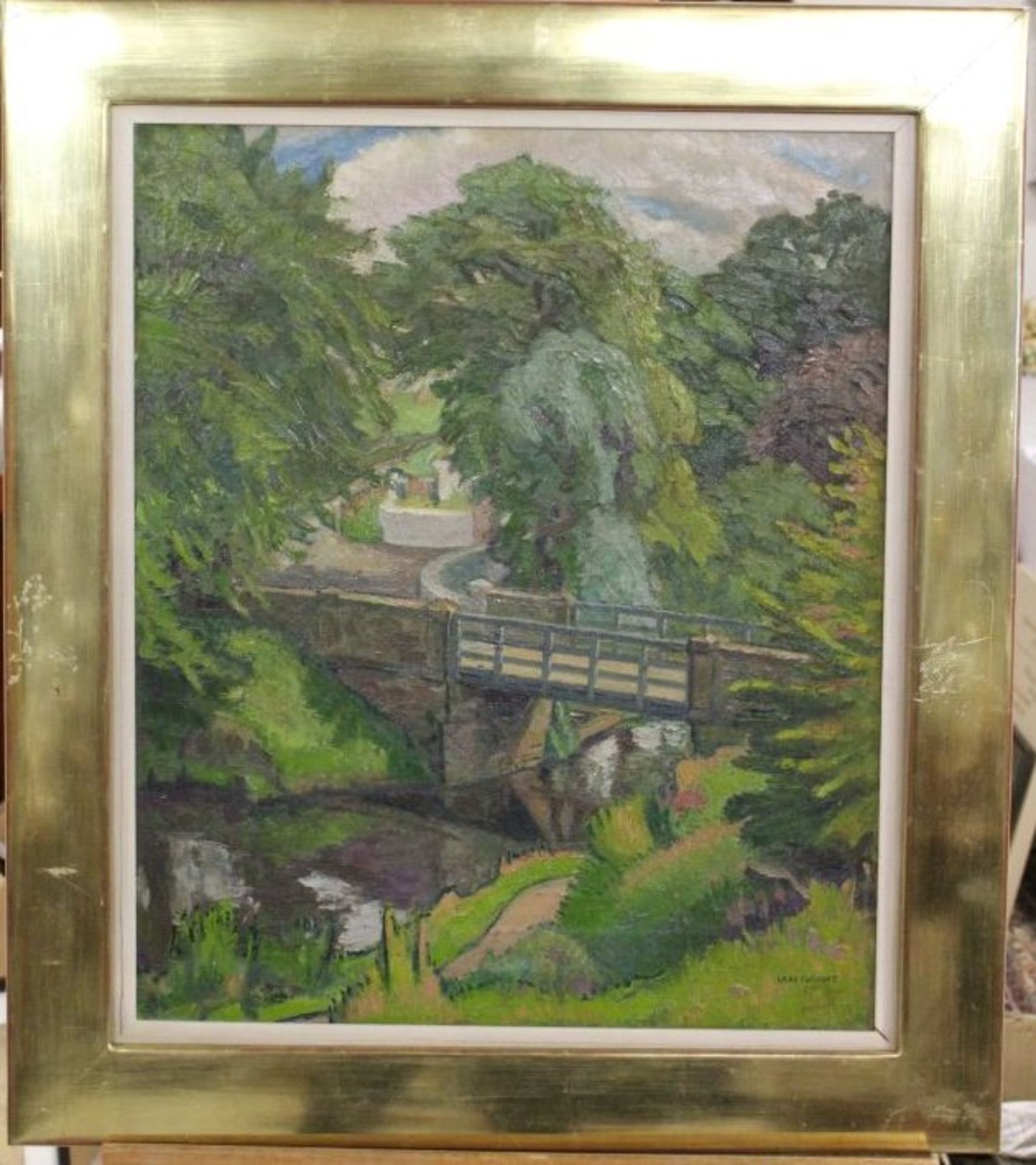 Ian McDonald GRANT (1904-1993), Brücke, Öl/Leinwand, erworben in einer Galerie in Basel 1989 für - Bild 3 aus 3