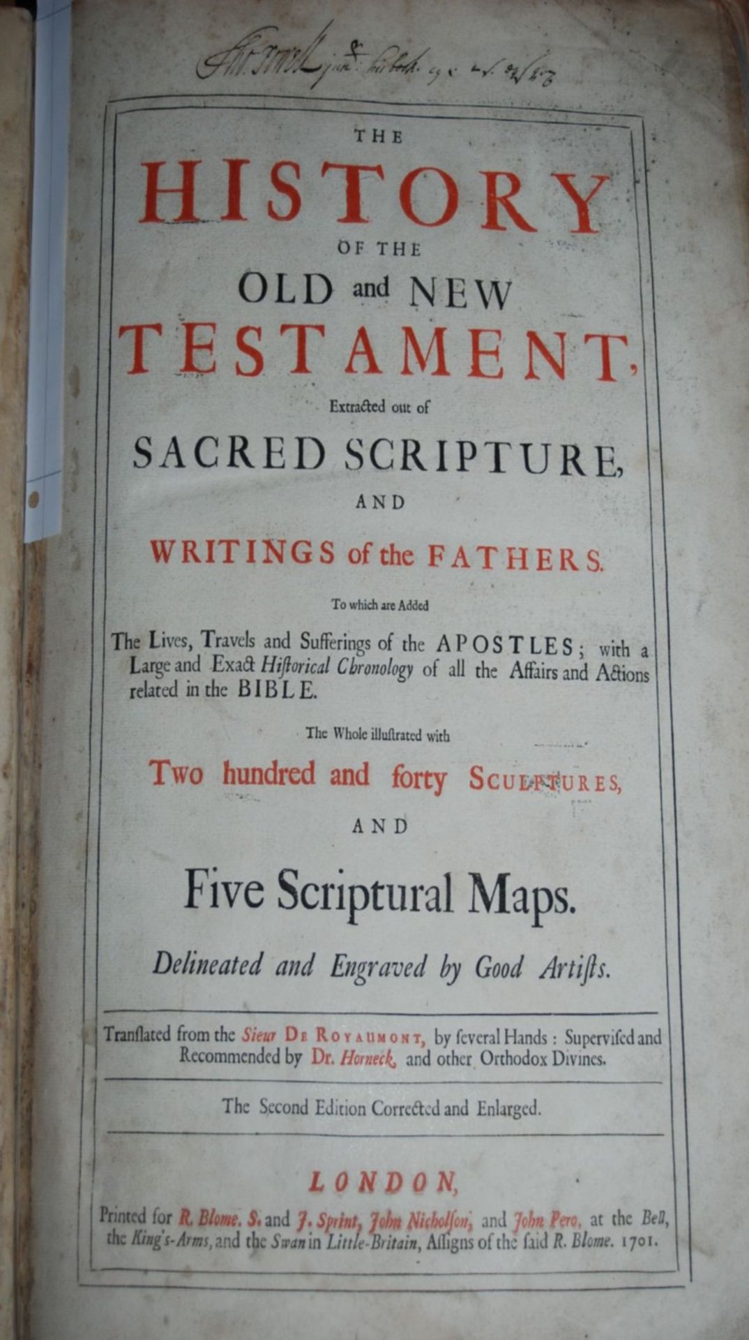 "The Holy Bible" 1701, mit 240 ganzseitigen Stichen und Klappkartern, englisch, The history of the - Bild 2 aus 10