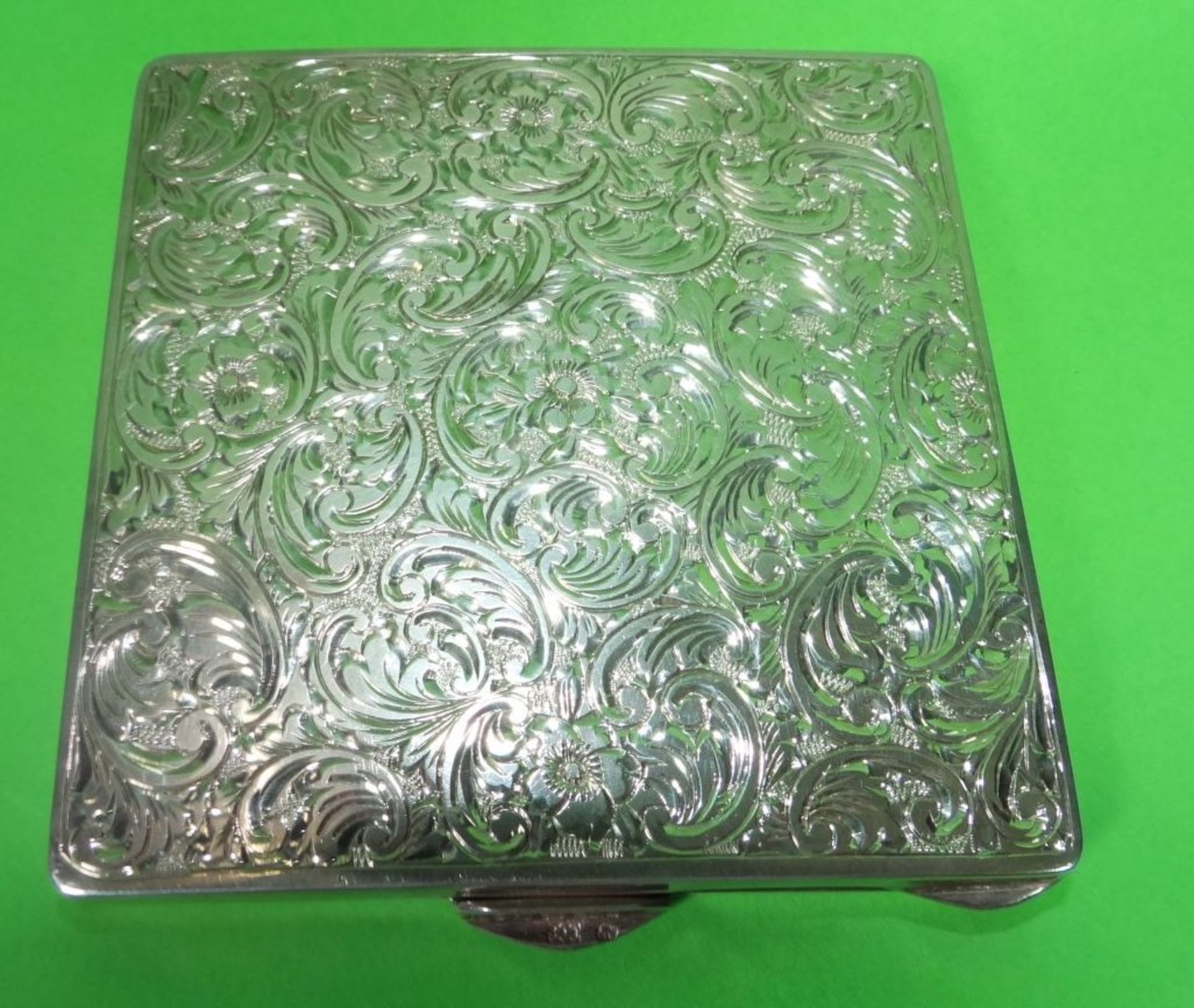 Schmink Etui mit Spiegel, Silber geprüft, 6,3x6,3 cm, 75 gramm mit Spiege- - -22.61 % buyer's