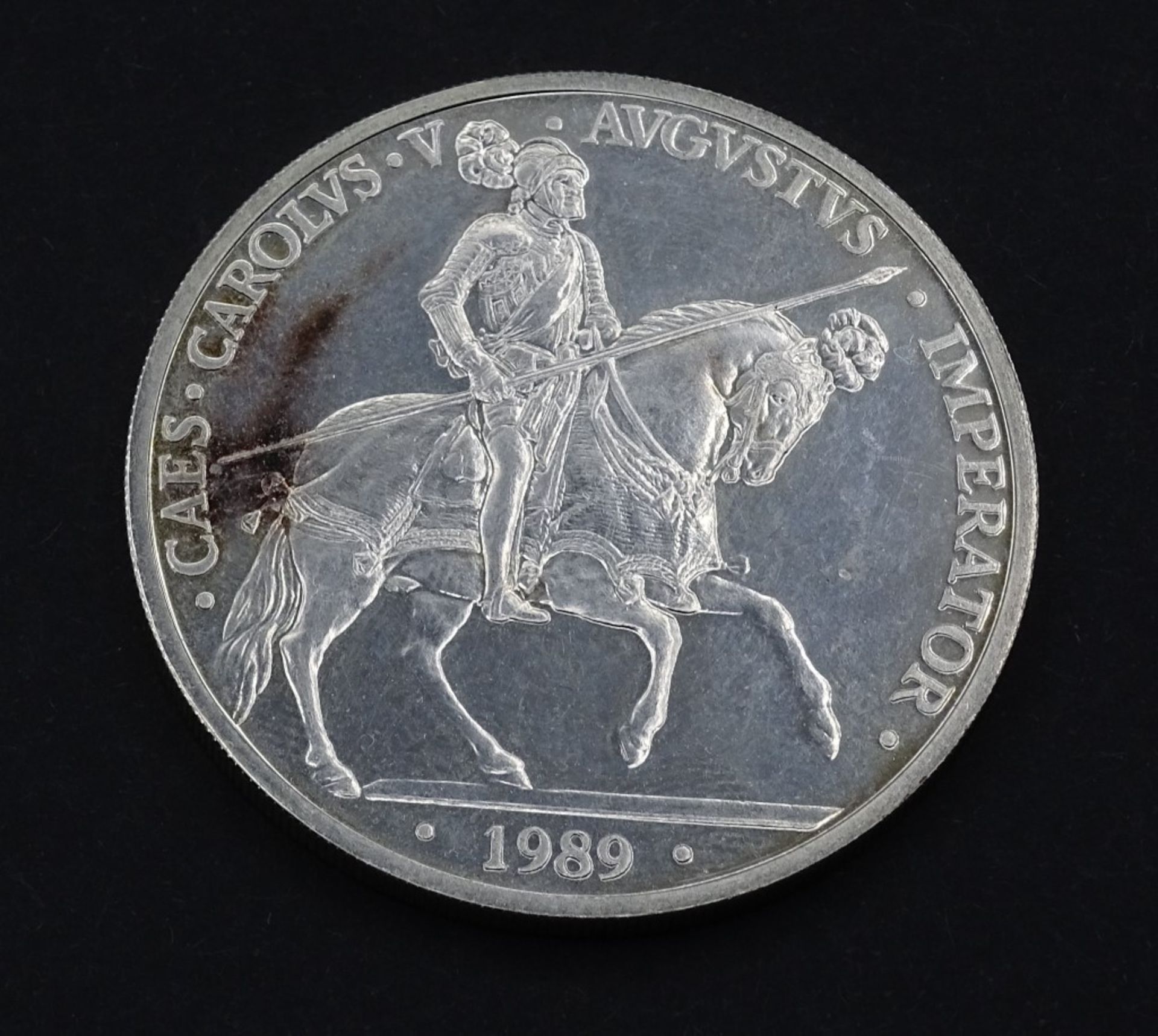 5 Ecu Spanien, 1989 Silber Medaille, 33,5gr.,d- 42mm- - -22.61 % buyer's premium on the hammer