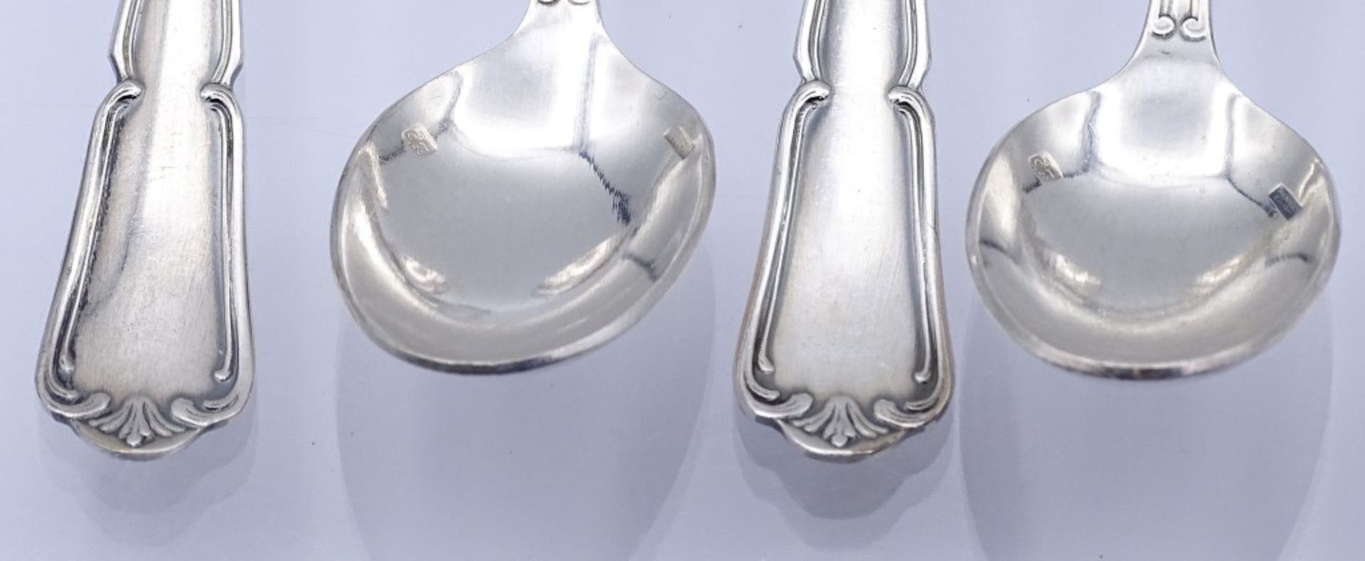 6x Teelöffel, 12 Lötiges Silber, L- 10,8cm, ges.Gew.95,3g- - -22.61 % buyer's premium on the - Image 3 of 3