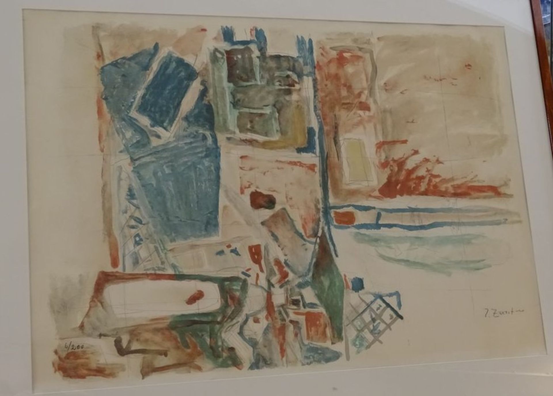 Joseph ZARITSKY (1891-1985), moderne grosse Lithografie, 6/200, ger/Glas, RG 82x106 cm- - -22.61 % - Bild 2 aus 6